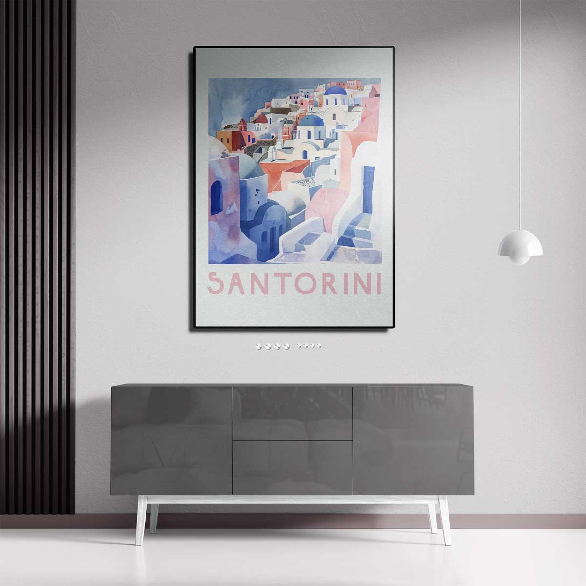 Santorini Droomlandschap – staand kunstwerk voor modern interieur