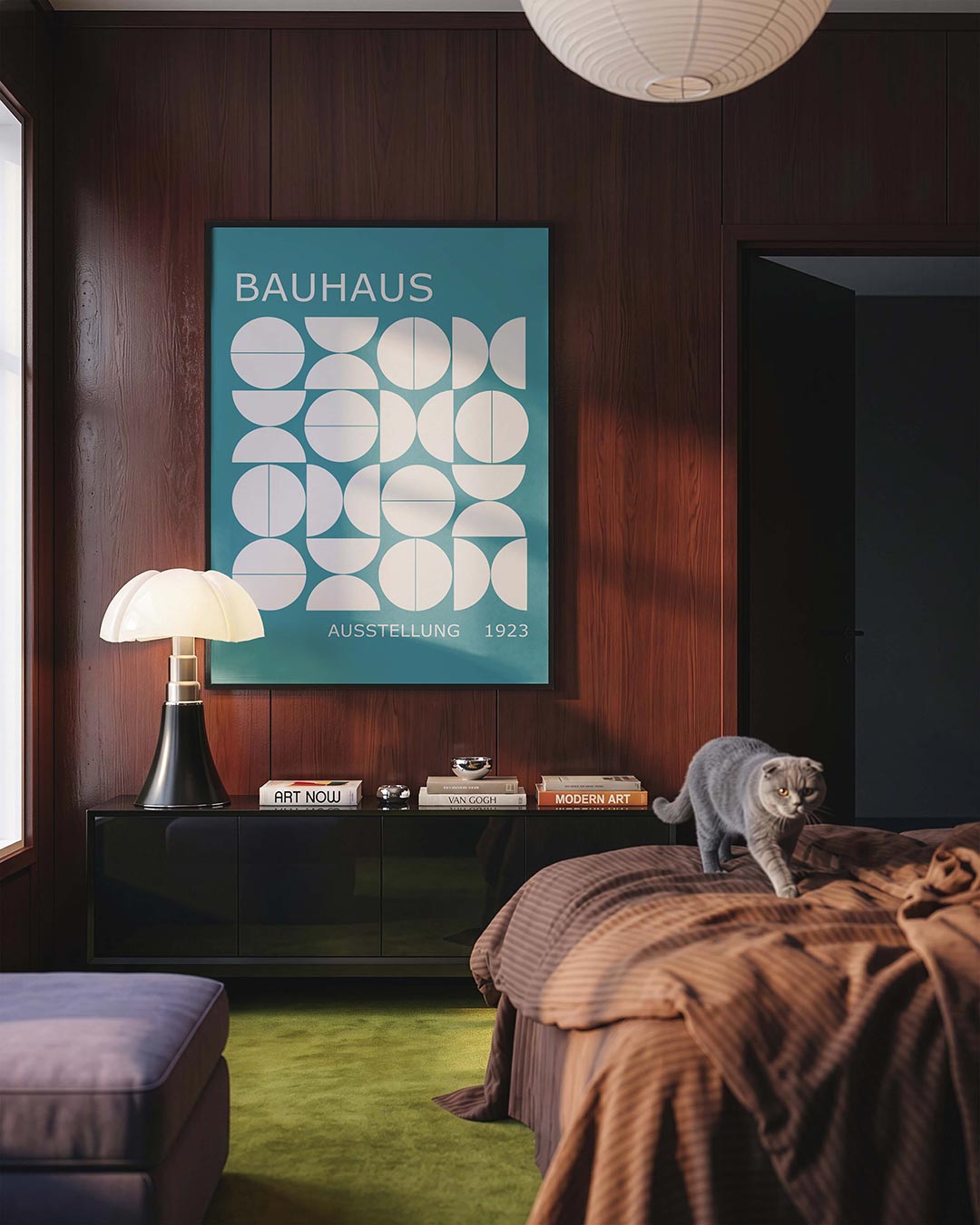 Vormritme en kleur – geometrische Bauhaus poster in staand formaat