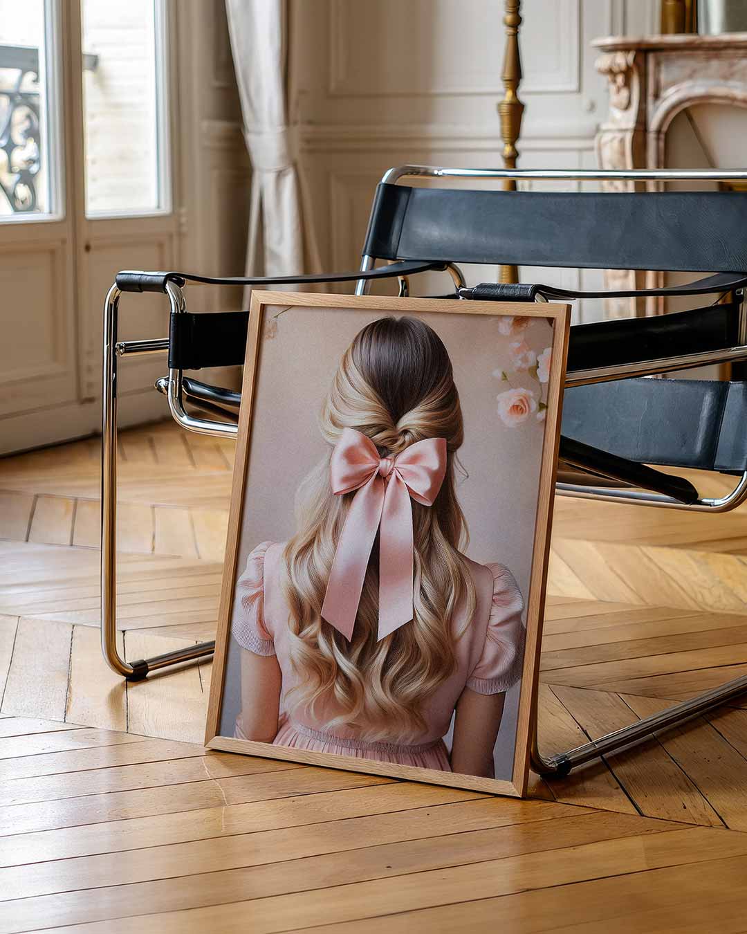 Elegante Roze Strik – urban poster in staand formaat