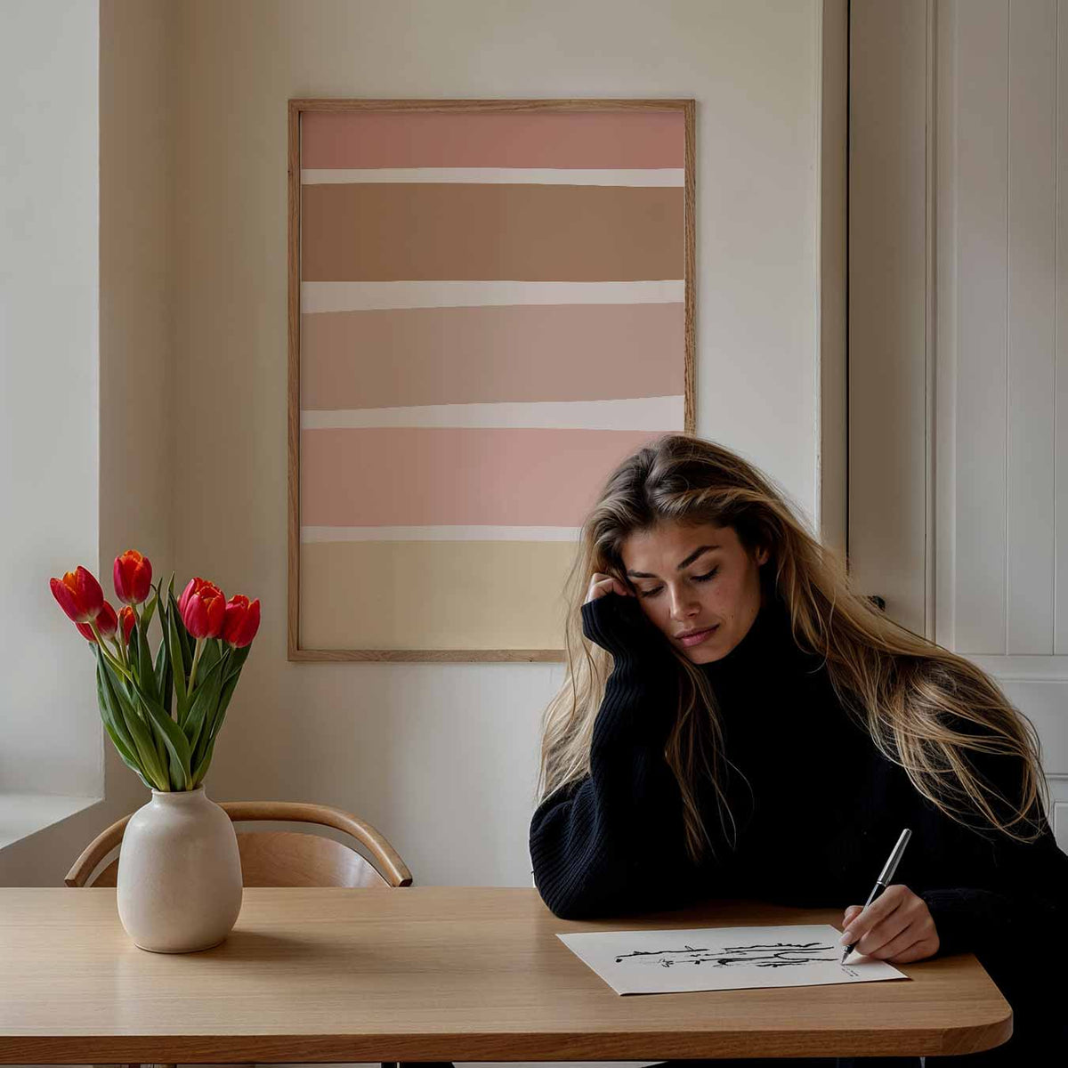 Rustieke Aarde Tinten Wanddecoratie – paasposter in staand formaat