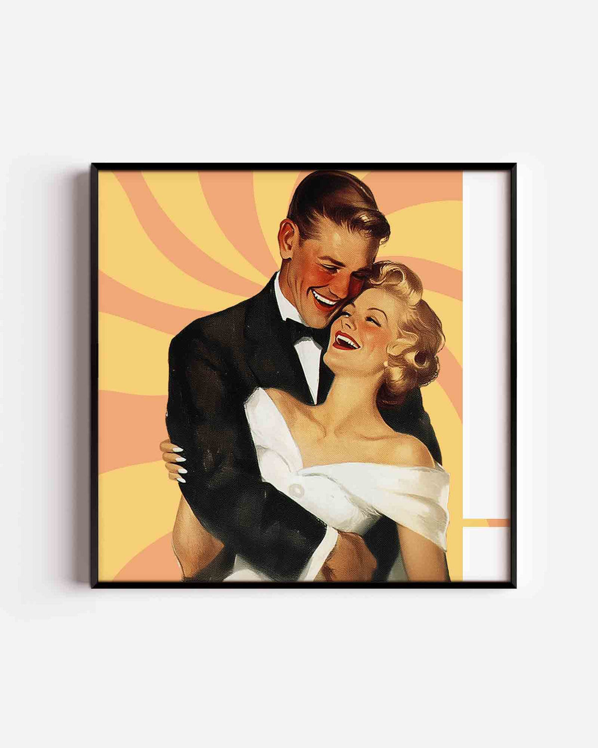Lachend koppel – Pop Art vierkante poster als wanddecoratie