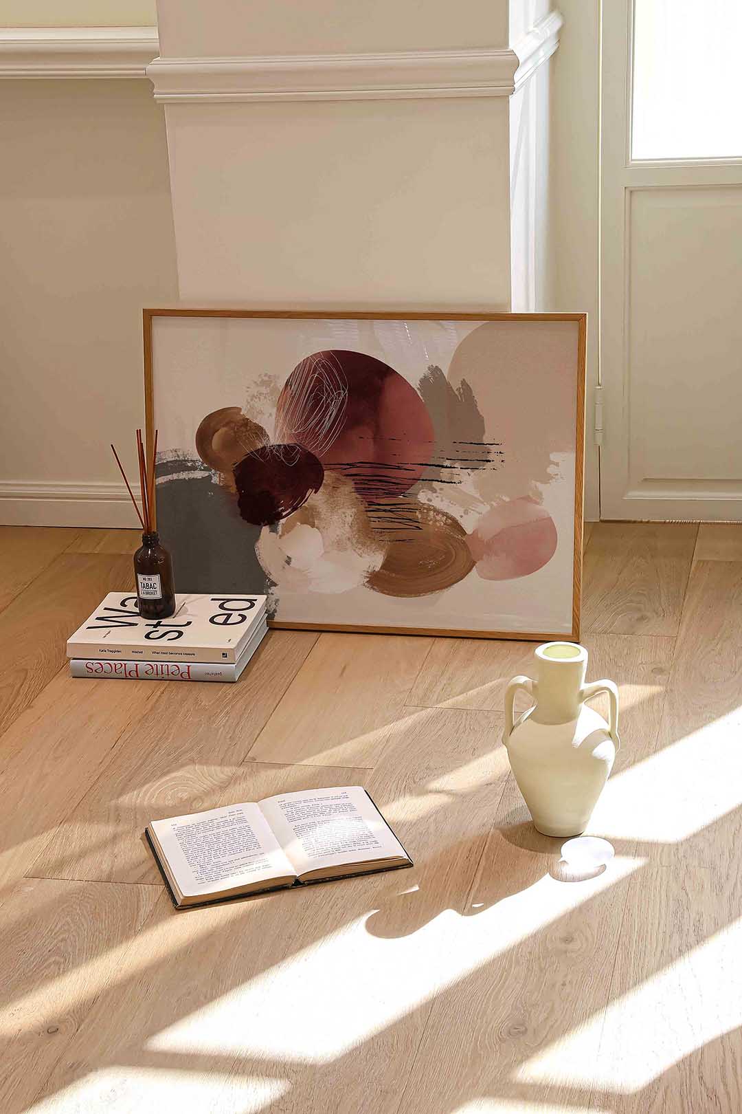 Abstracte vormen – liggende abstracte wanddecoratie van WallArtistic