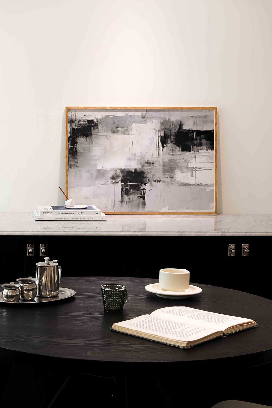 Abstracte zwart wit – abstracte poster in liggend formaat
