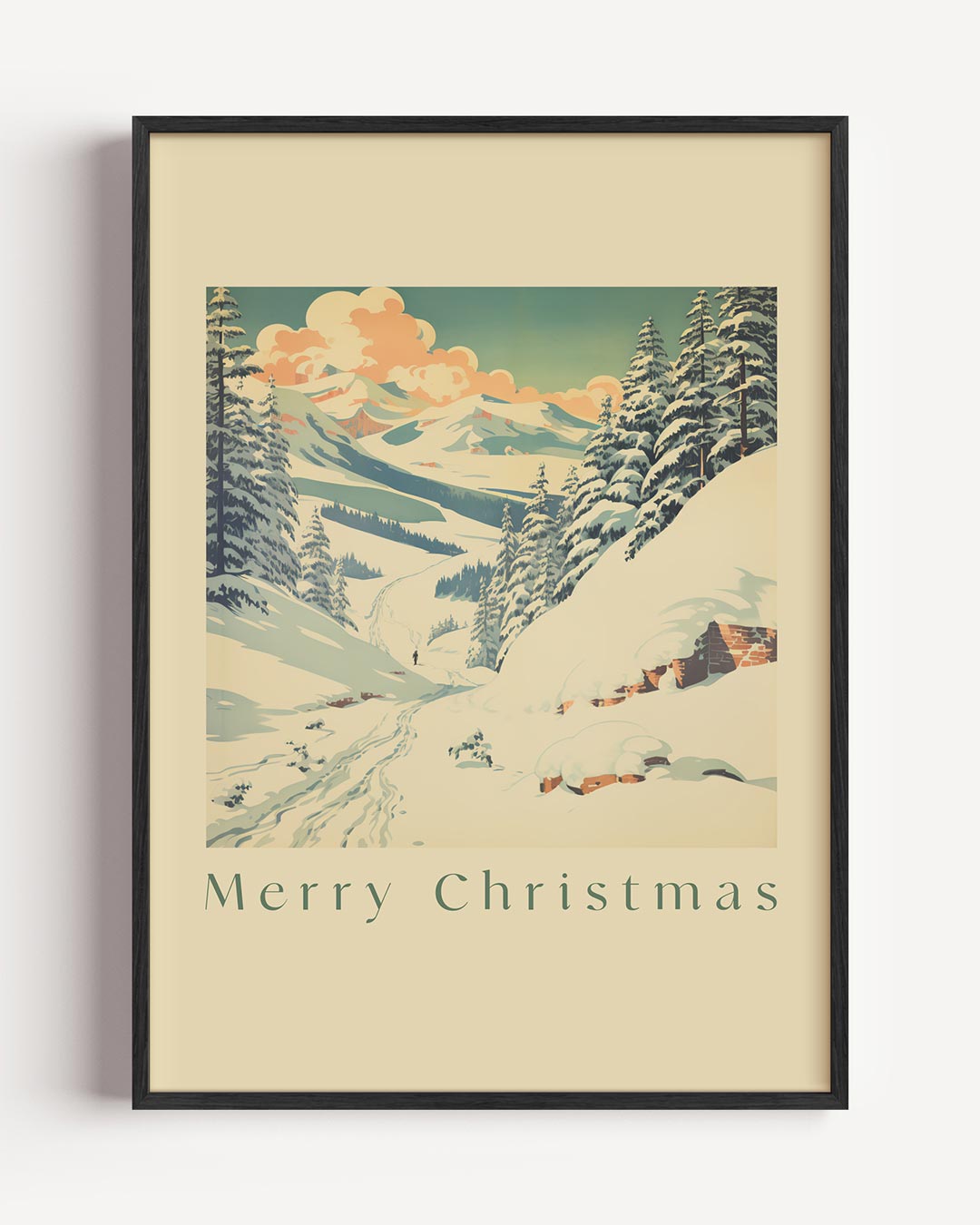 Winter Wonder Sneeuwlandschap – kerst portret poster als wanddecoratie