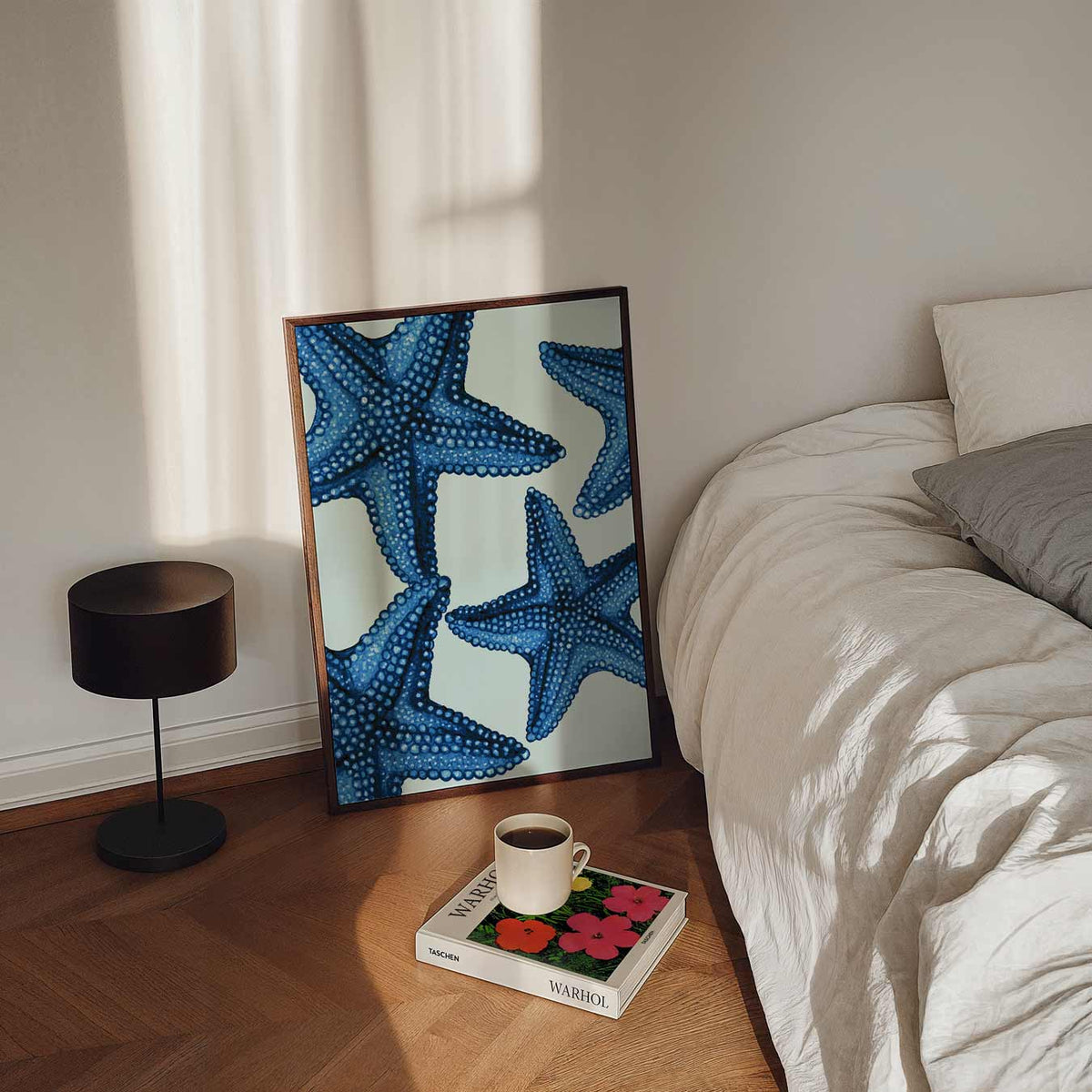 Blauwe Zeesterren – staande dieren wanddecoratie van WallArtistic