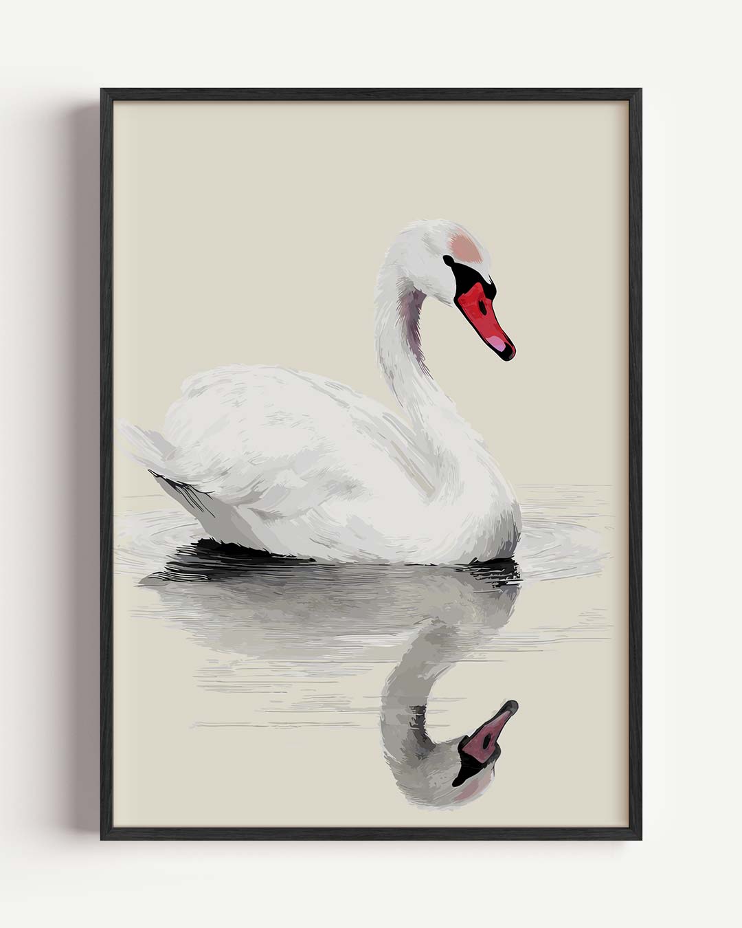 Elegante Zwaan – dieren portret poster als wanddecoratie