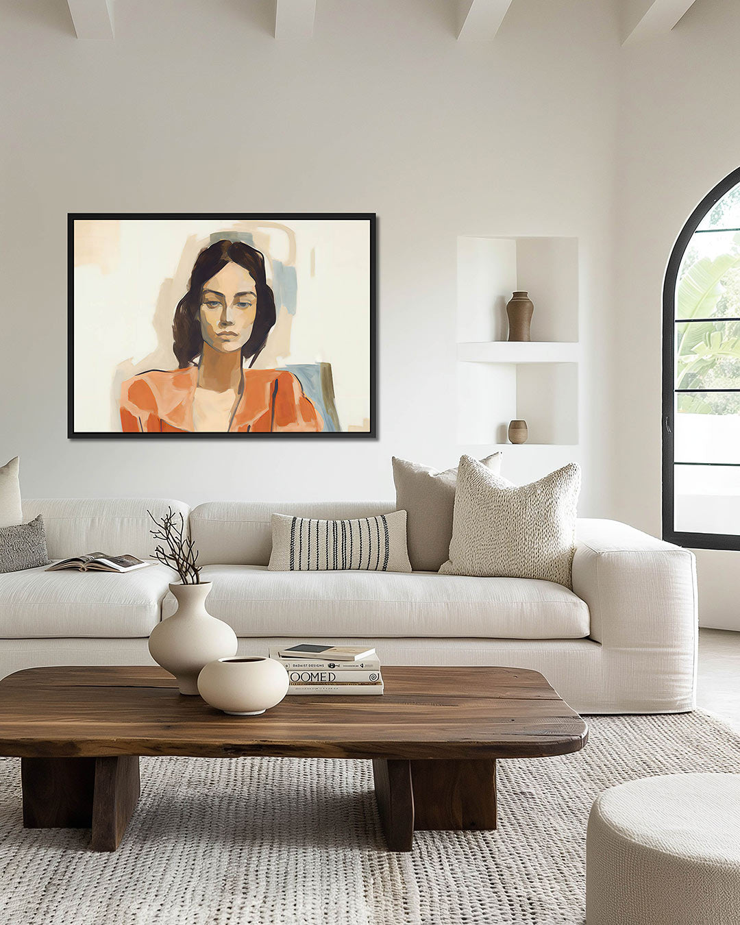 Vrouwelijk portret – wanddecoratie in interieur