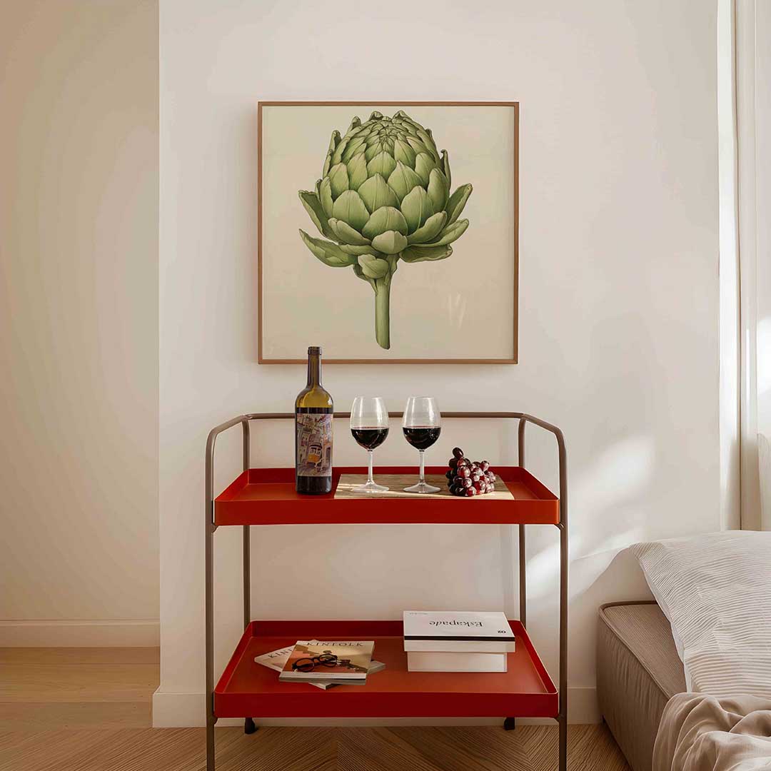 Artisjok – vierkante keuken wanddecoratie van WallArtistic
