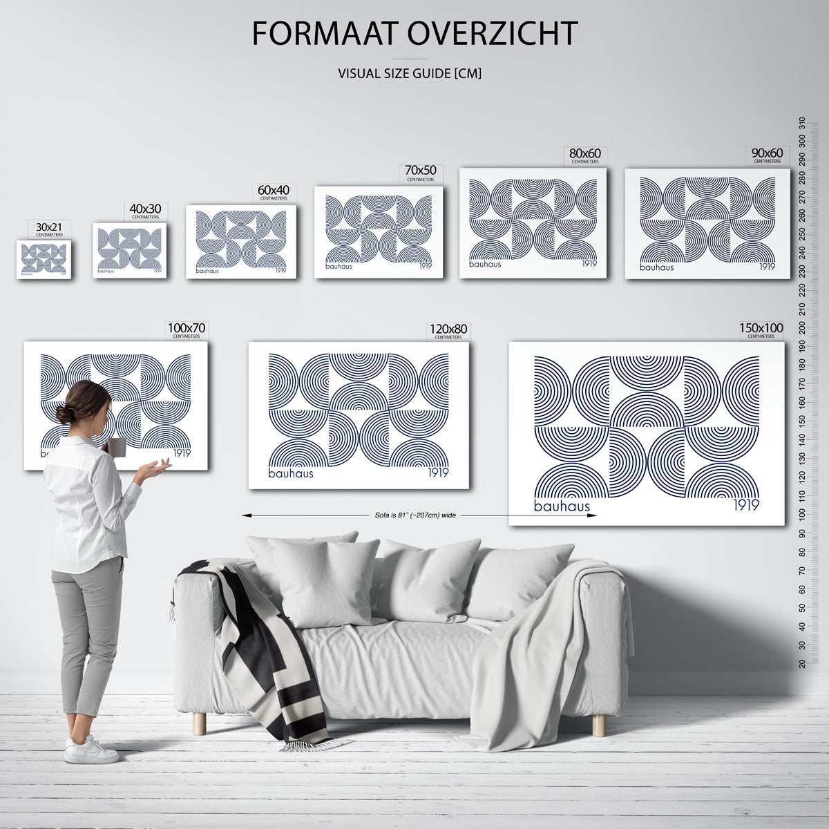 Cirkelritme en lijnen – Bauhaus poster als geometrische wanddecoratie