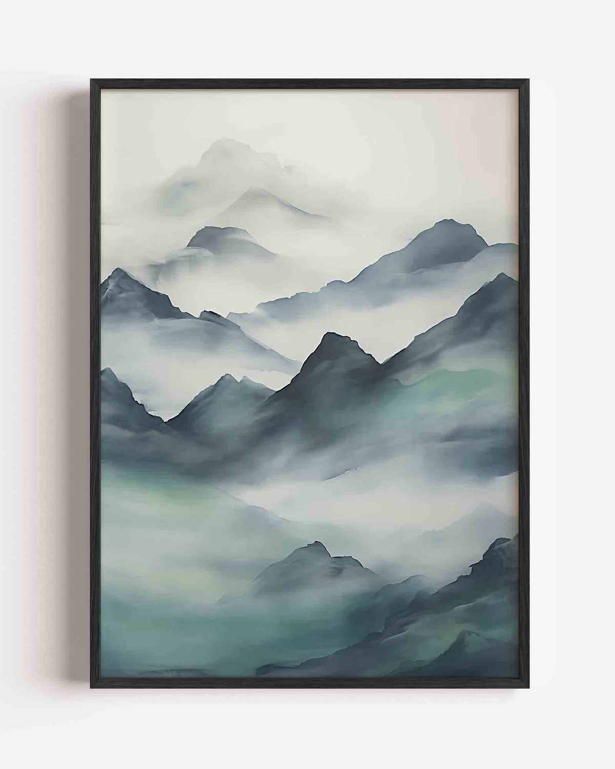 Mistige bergen – natuur portret poster als wanddecoratie