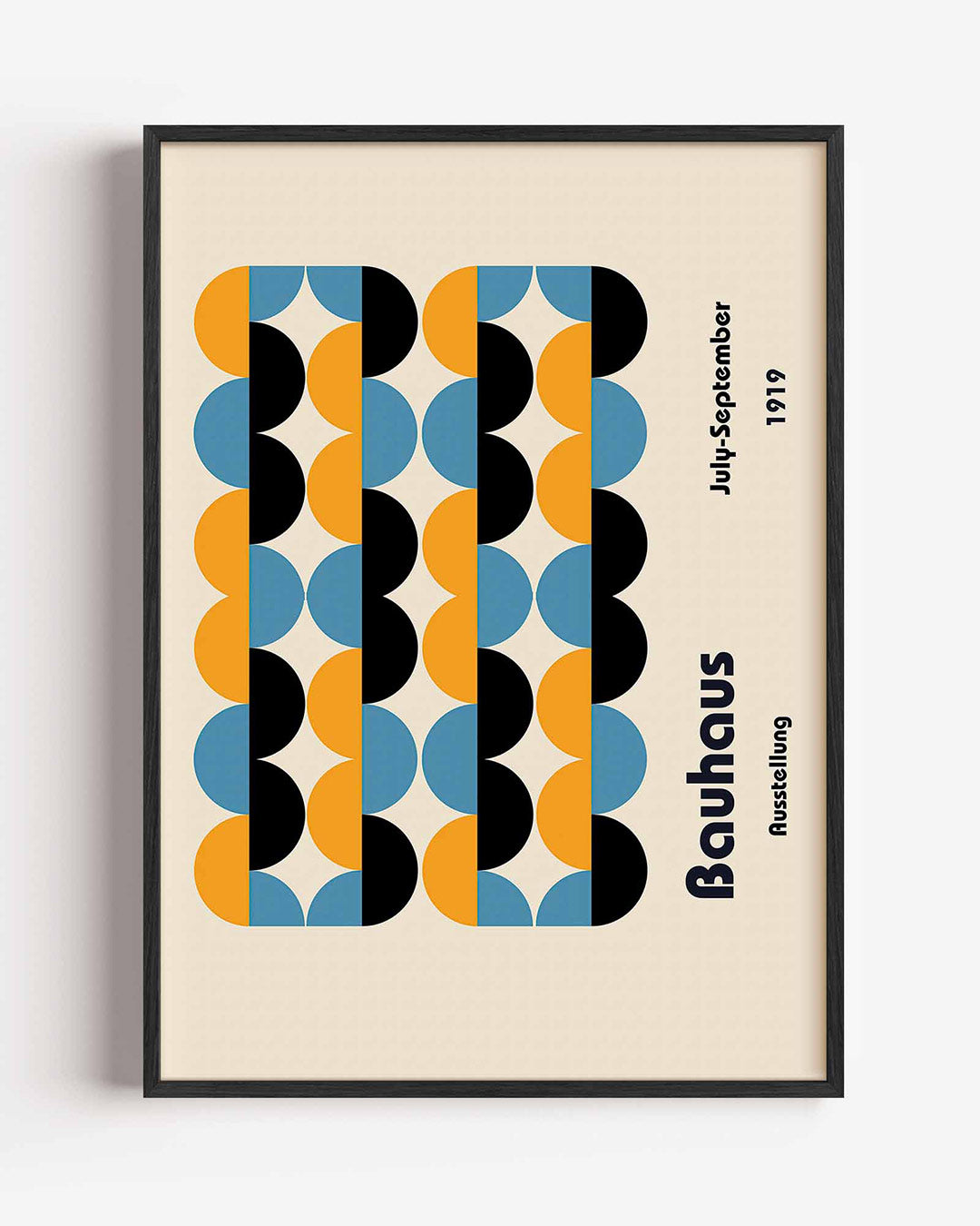 Vormritme en kleur – staande Bauhaus poster als wanddecoratie