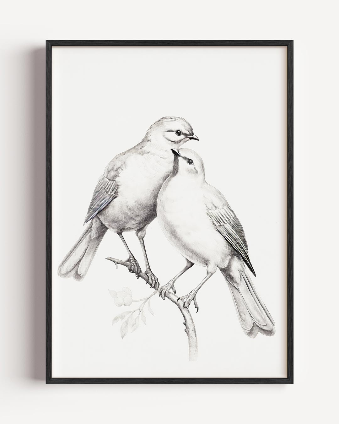 Sereen Vogelduo – vintage portret poster als wanddecoratie