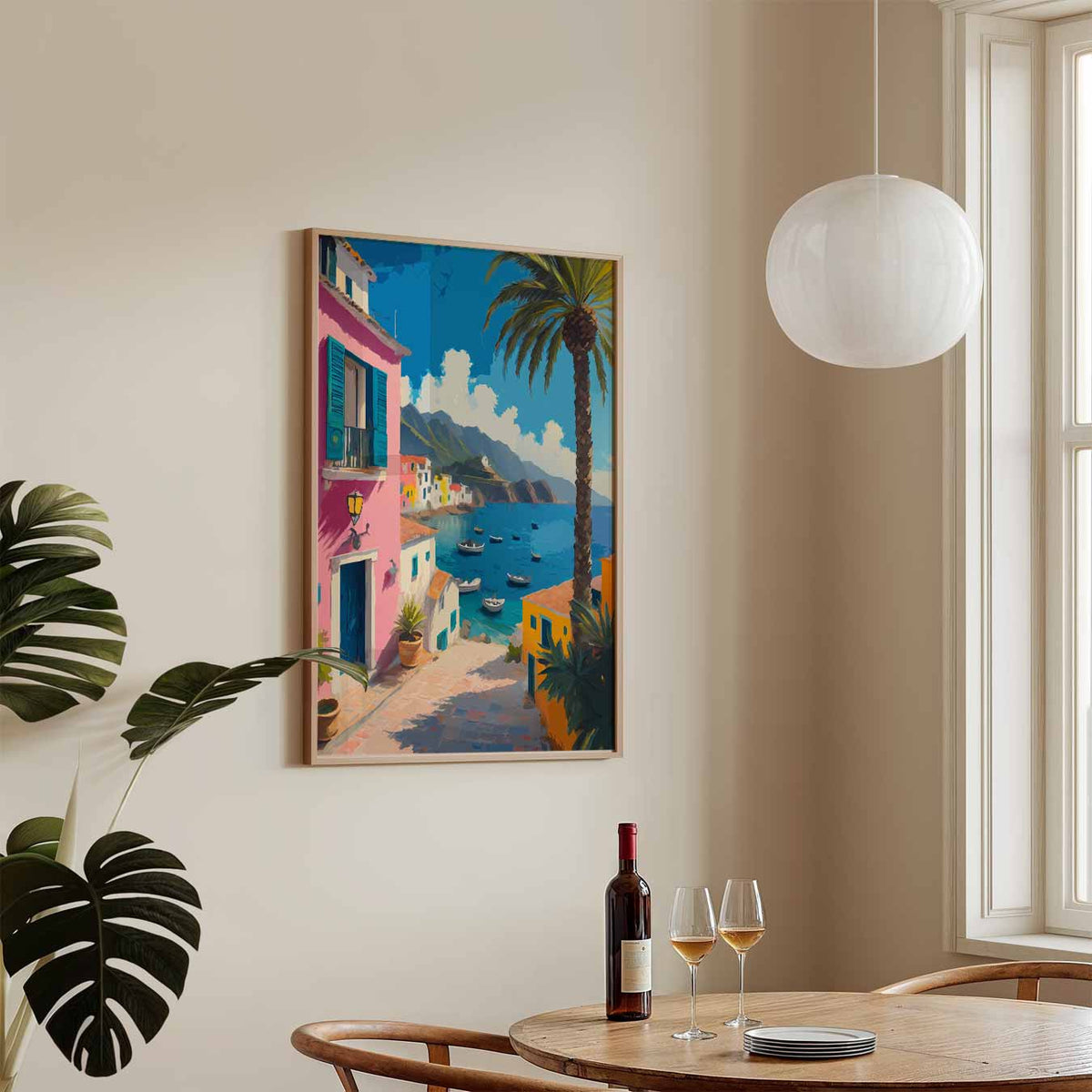 Mediterrane Stranddroom – zomerse wandkunst als portret poster