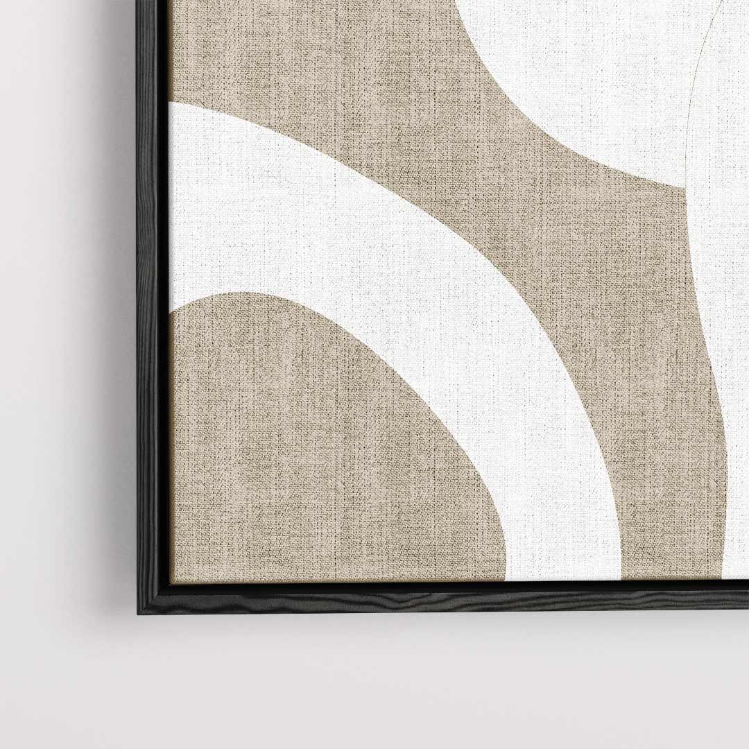 Organische Vormen in Beige – dibond kunstwerk als wanddecoratie