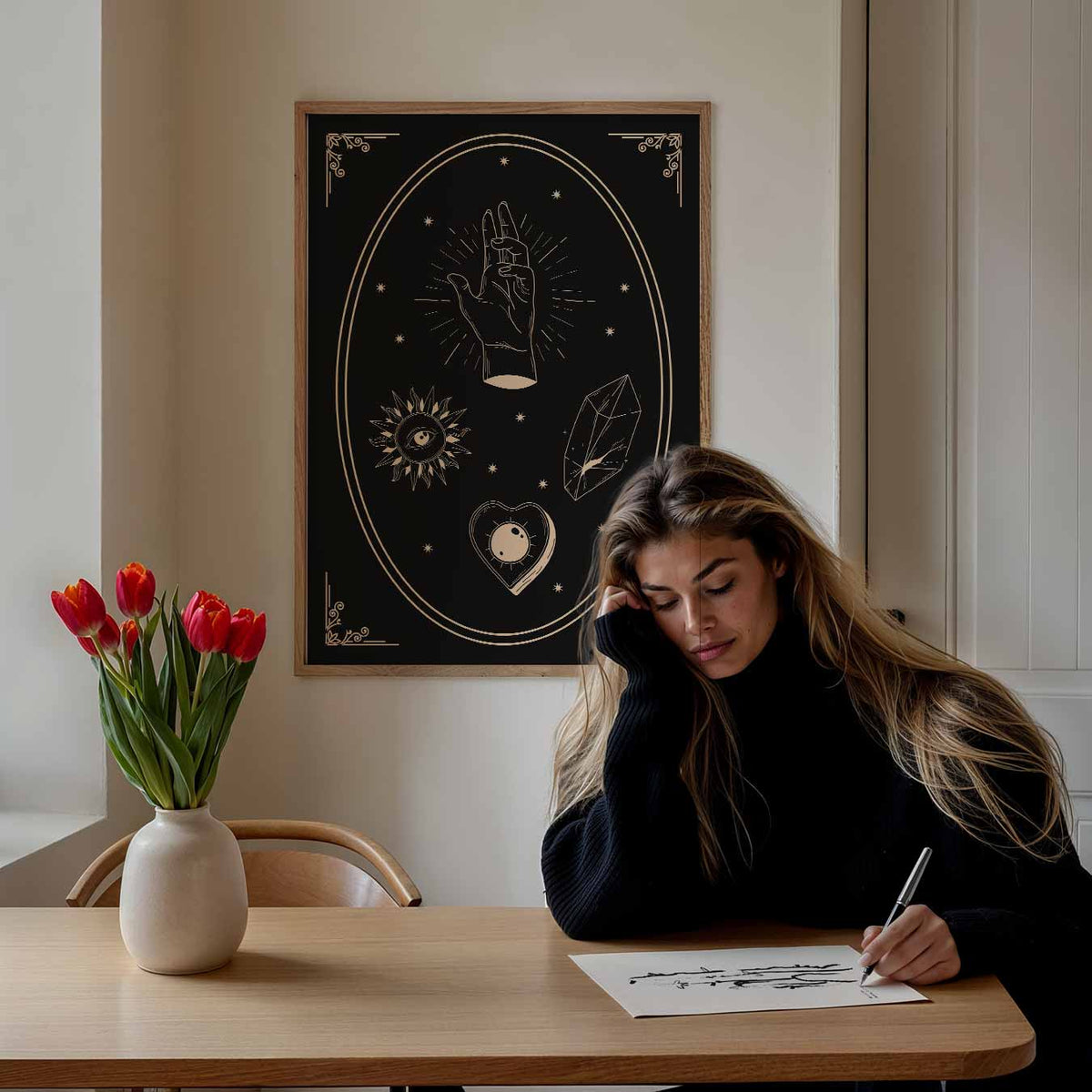 Mystieke Hand & Symbolen – mindful portret poster, afbeelding 7