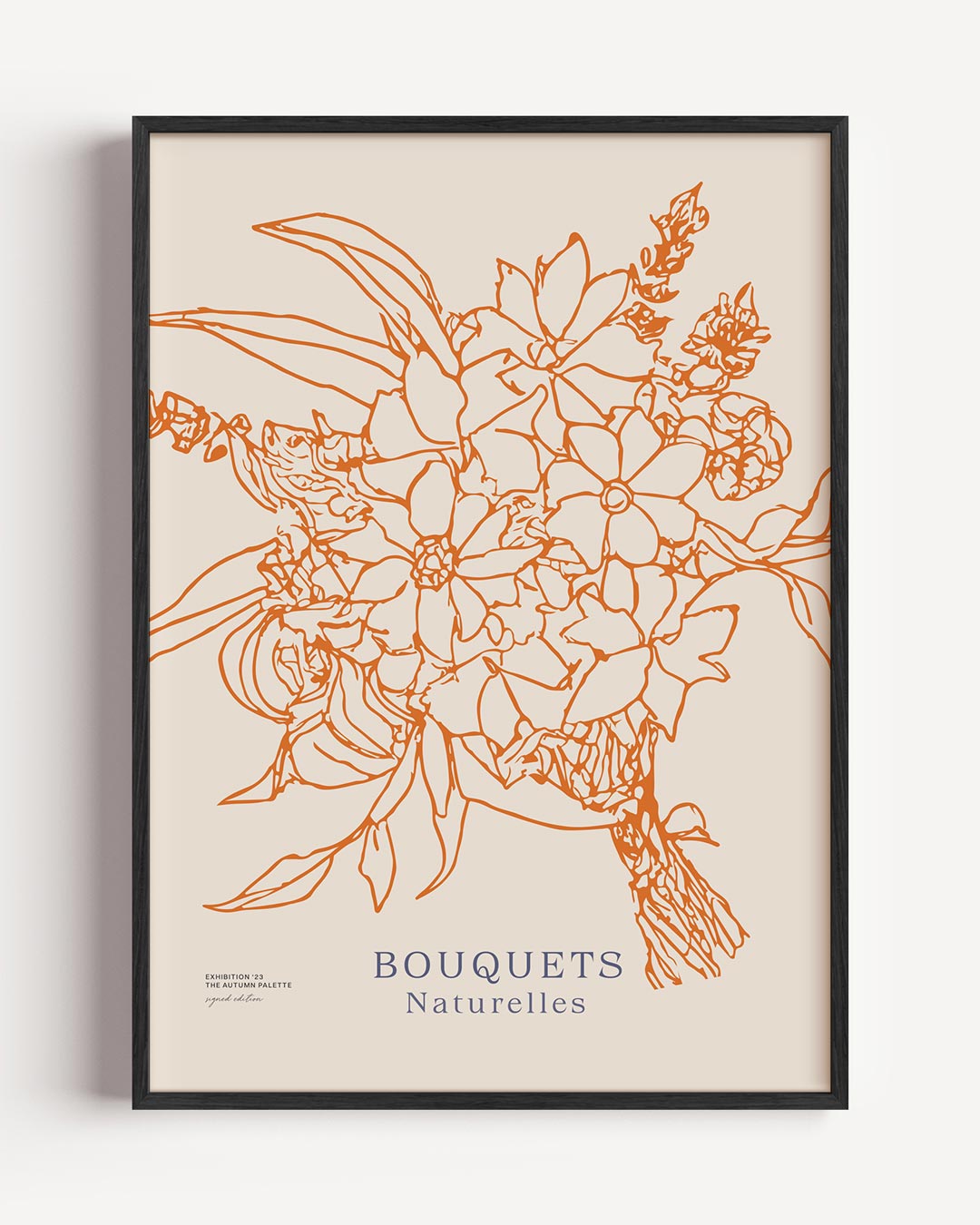 Handgetekende Bloemenpracht – bloemen portret poster als wanddecoratie