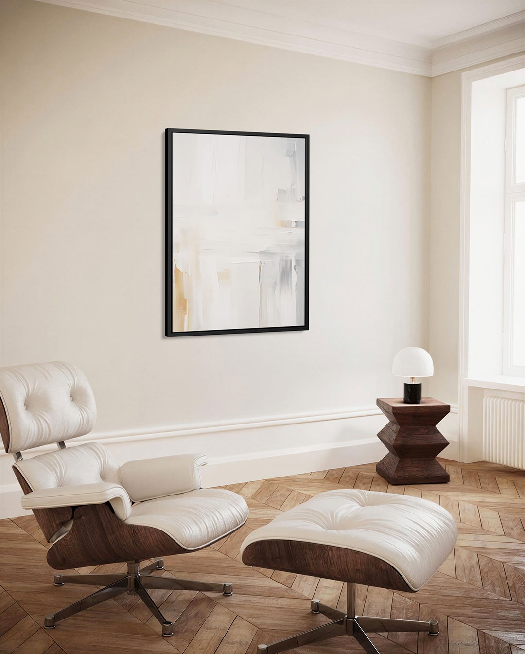 Zachte kleuren compositie – staand wanddecoratie kunstwerk