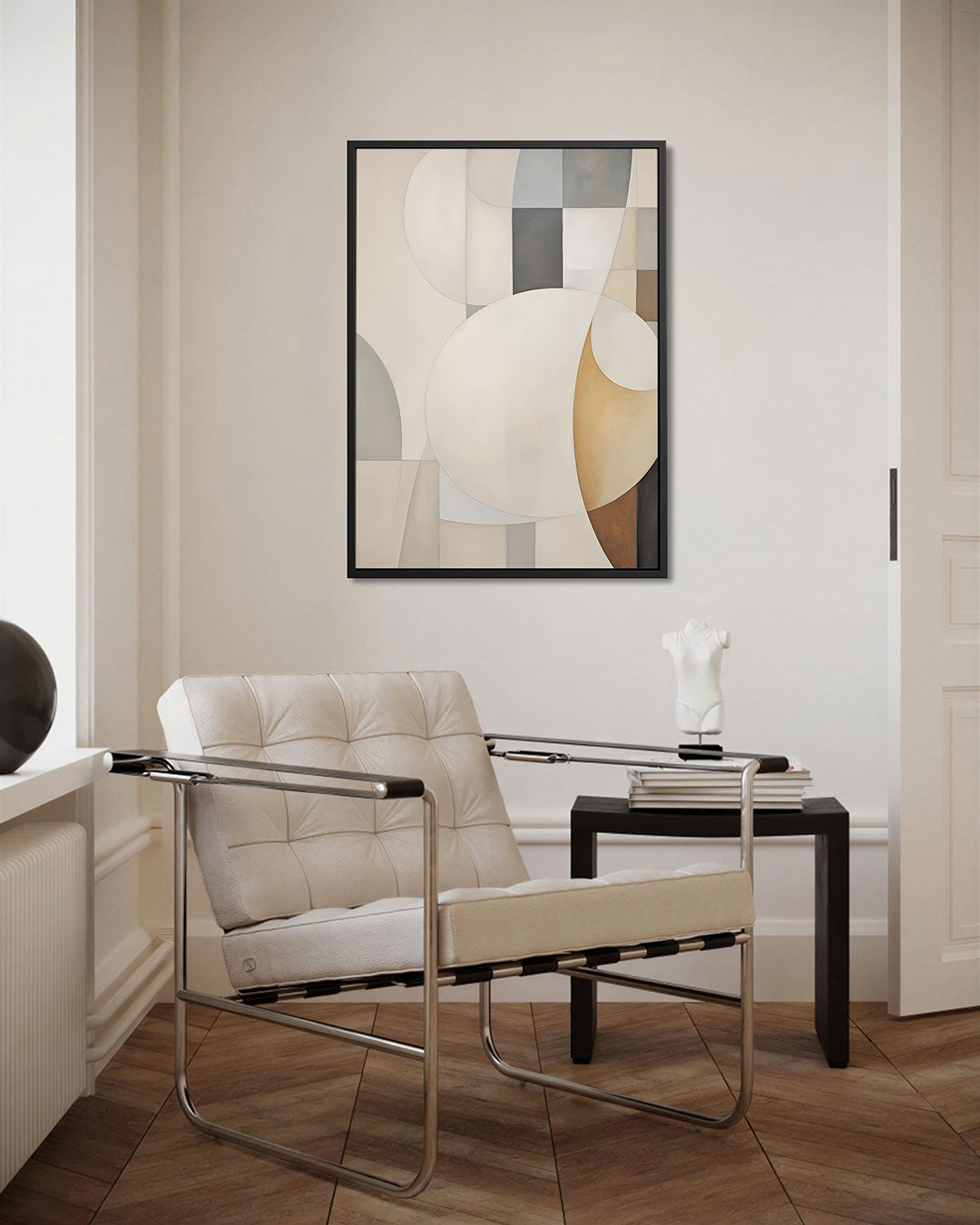 Geometrische vormen compositie – staand wanddecoratie kunstwerk