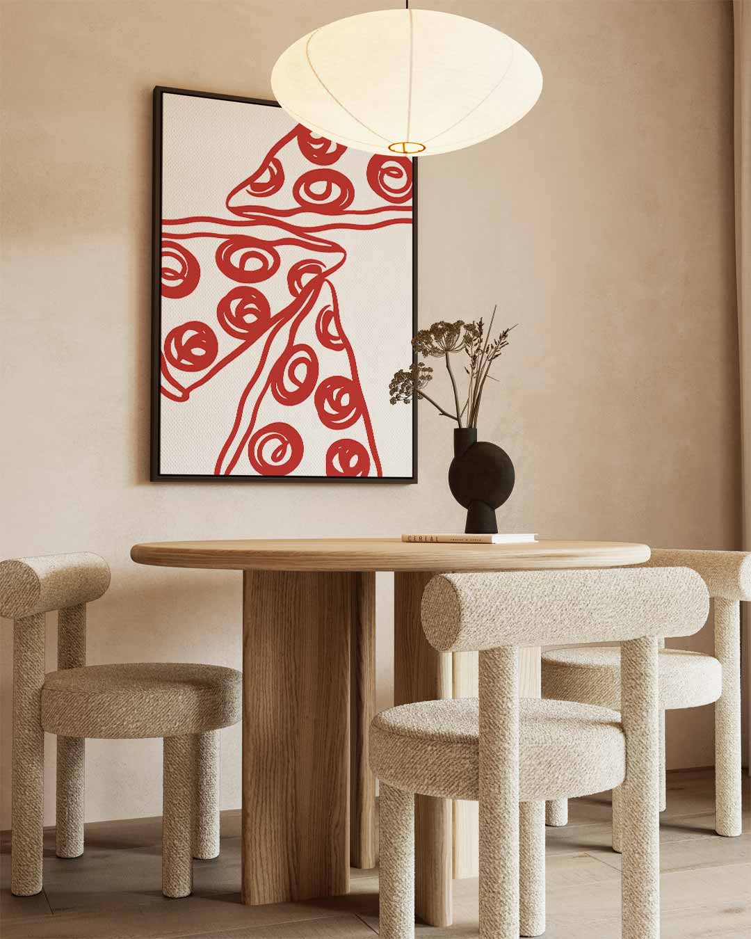 Pizza Pop Art Print – canvas wanddecoratie in portret formaat