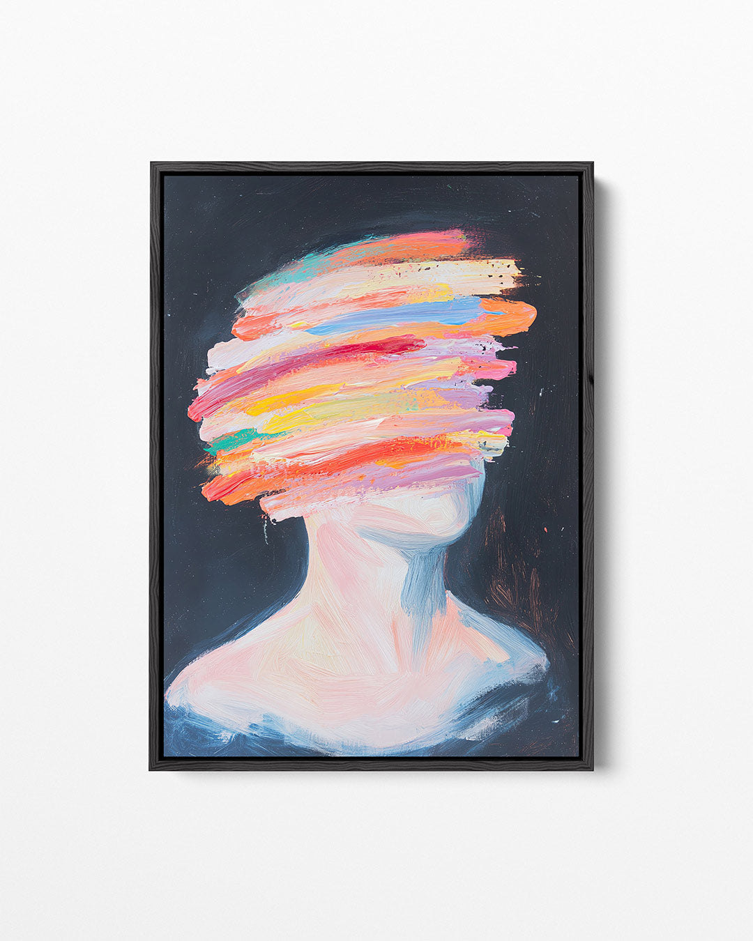 Kleurrijke streken portret – staand wanddecoratie kunstwerk