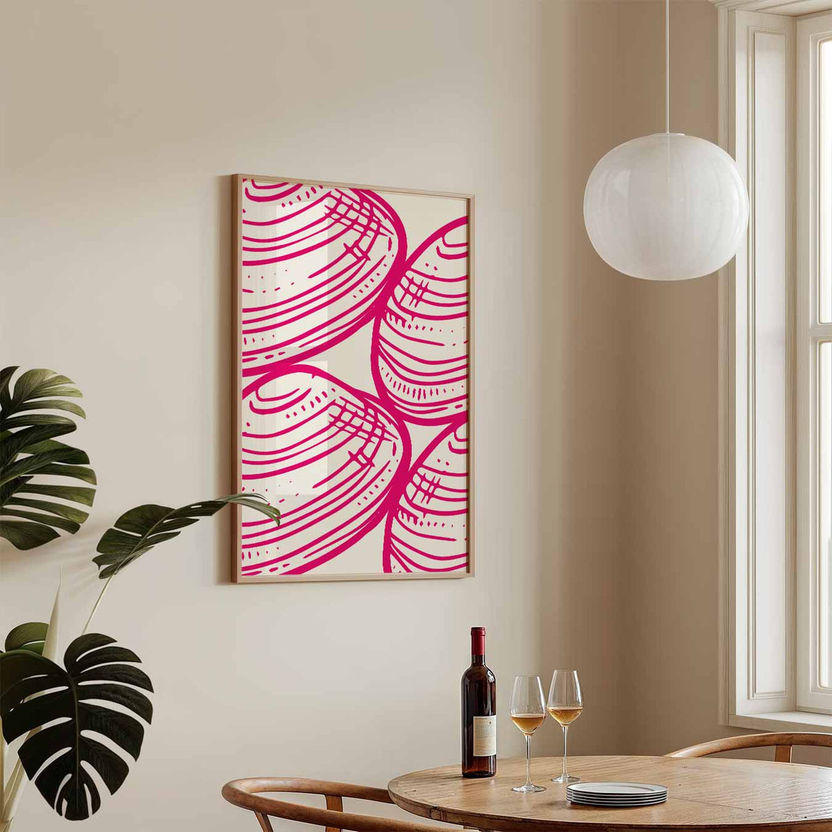 Trendy Schelpenprint – zeedieren poster in staand formaat