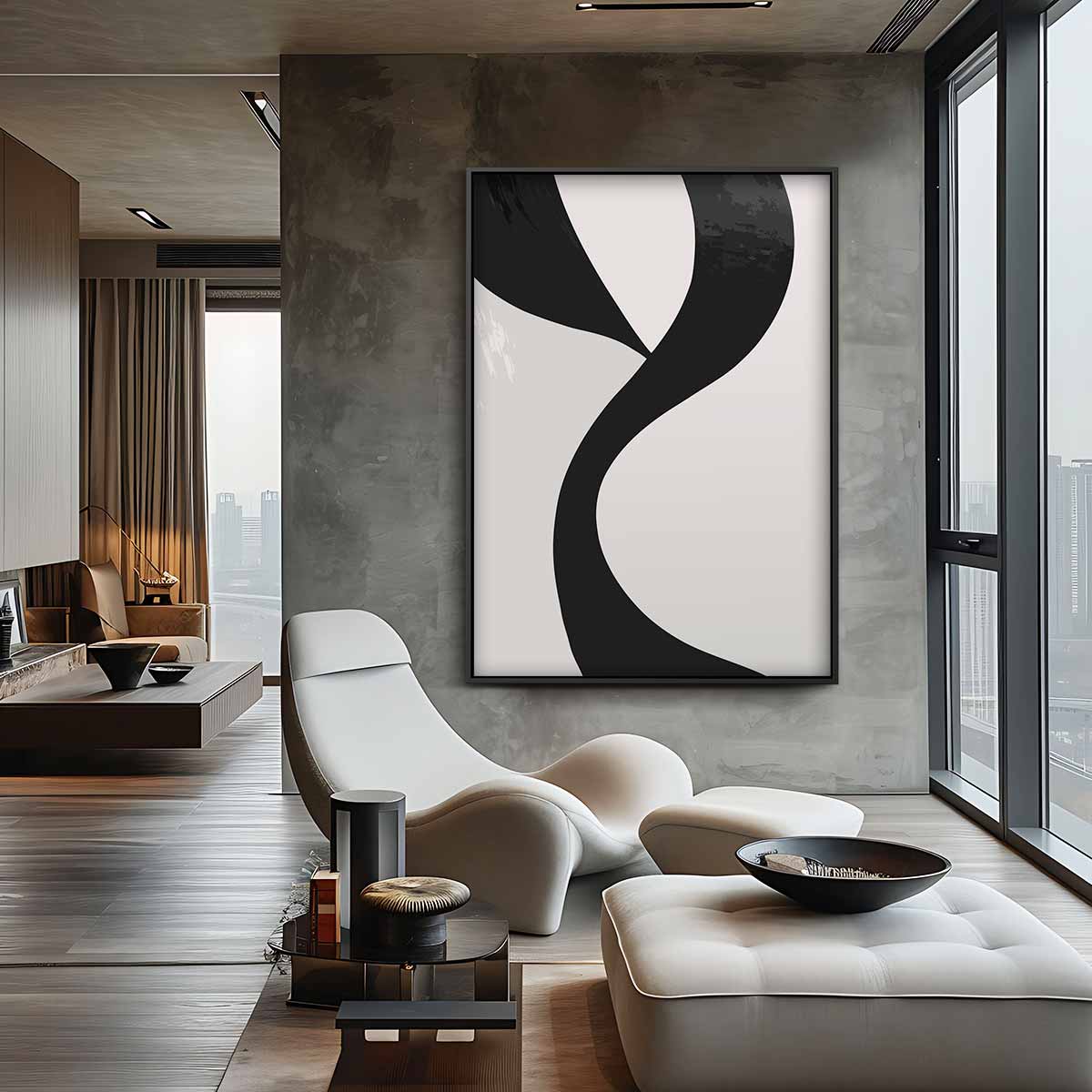 Elegant Contrast – canvas wanddecoratie in portret formaat