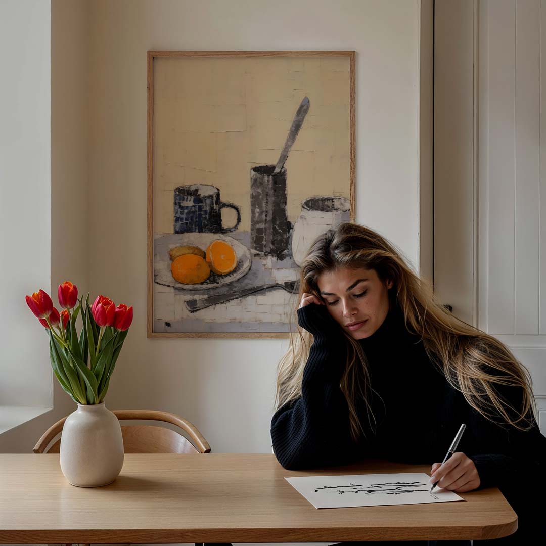 Stijlvolle Keukenstilleven – culinaire wandkunst als portret poster