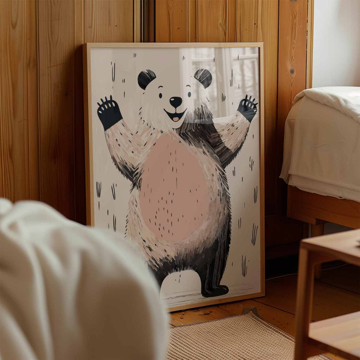 Vrolijke Panda – kinderposter in staand formaat
