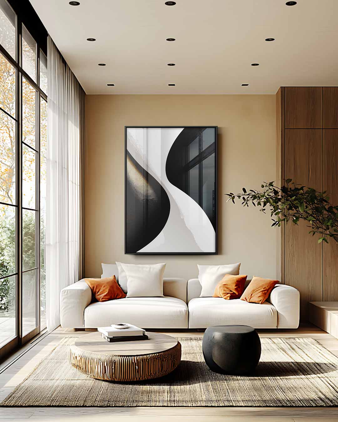 Stijlvolle Abstracte Vormen – staande wandkunst voor woonkamer of interieur