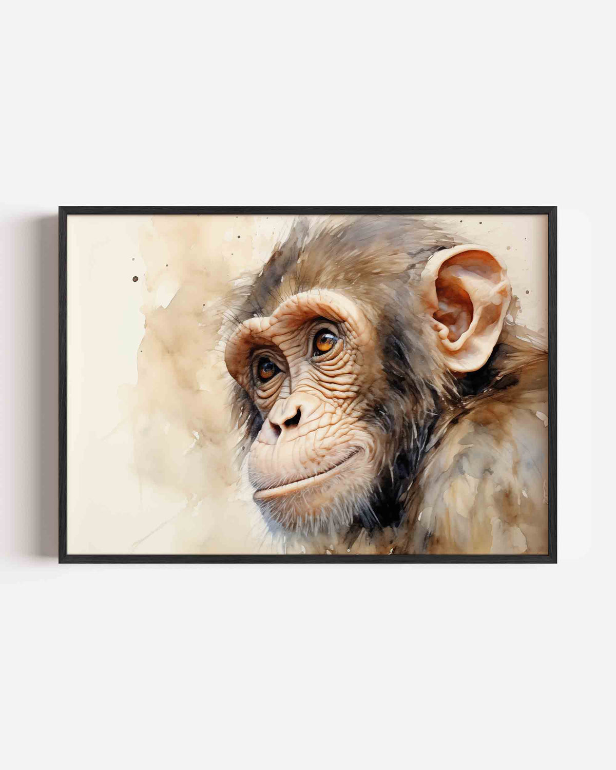 Chimpanzee portret – jungle landscape poster als wanddecoratie