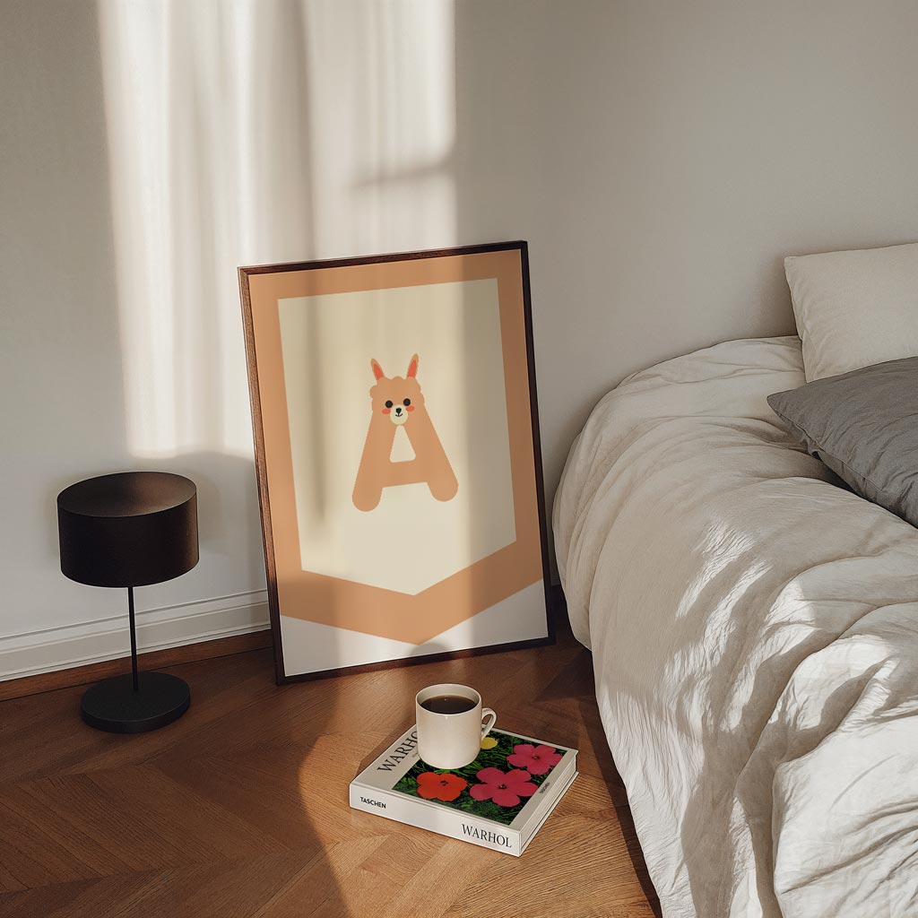 Alpaca Alfabet Kinderposter – kinderposter in staand formaat