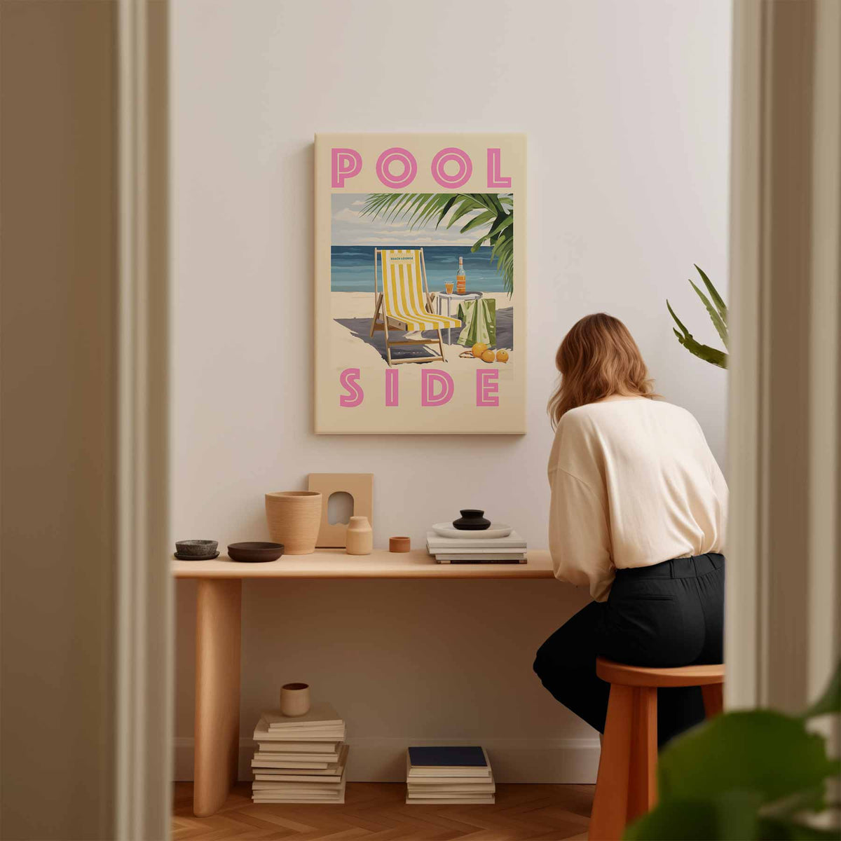 Zomerstrand Lounge – staande wandkunst voor woonkamer of interieur