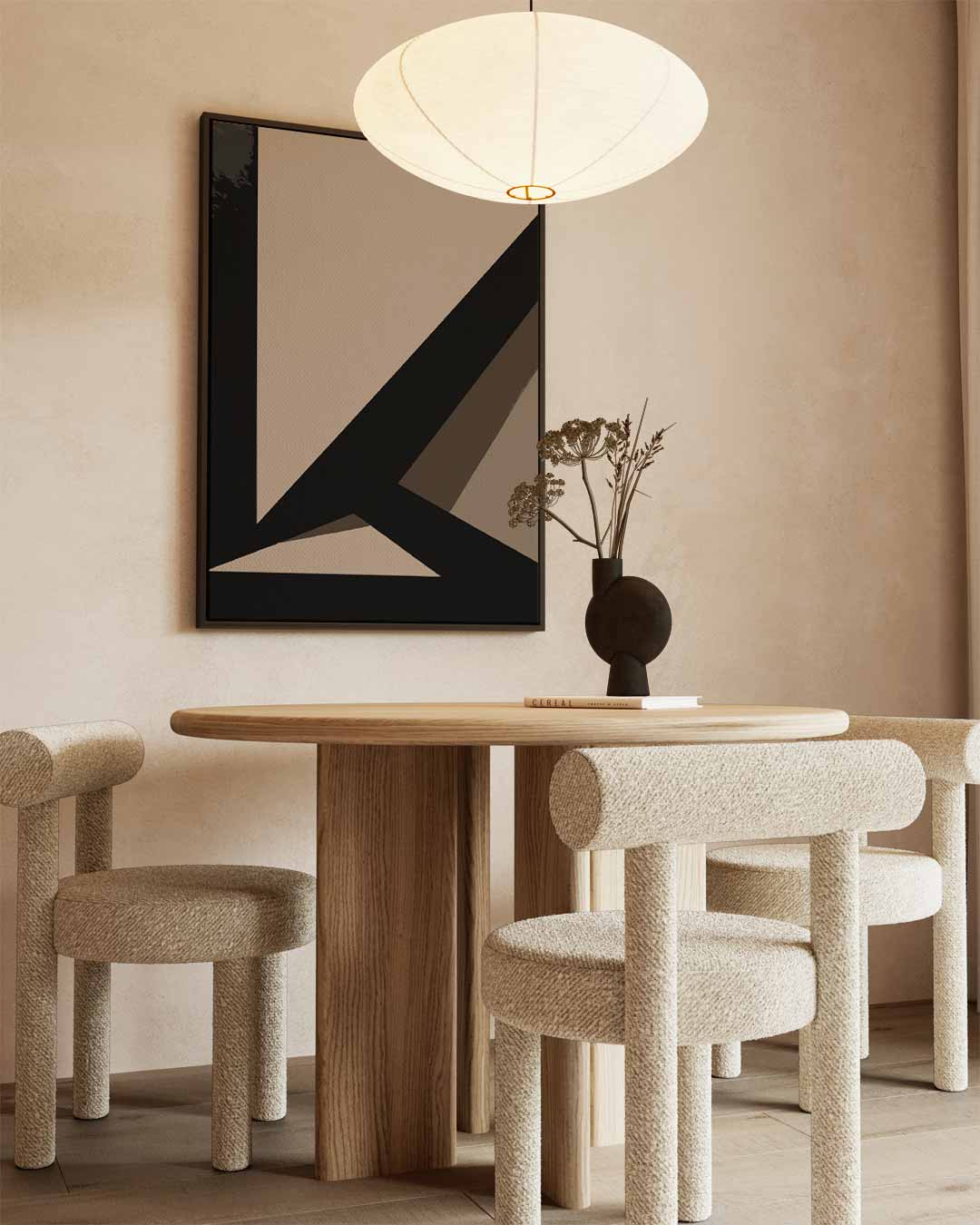 Abstract Geometrisch Schouwspel – kunstwerk met zwarte baklijst