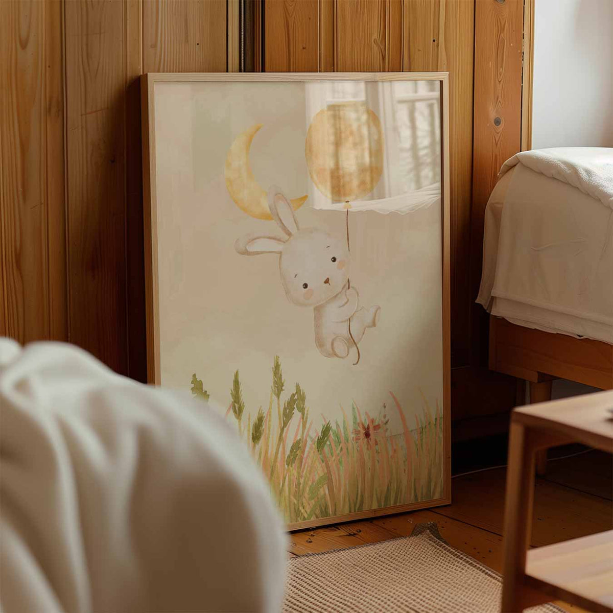 Dromerige Konijn Kinderkamer – kinderposter in staand formaat