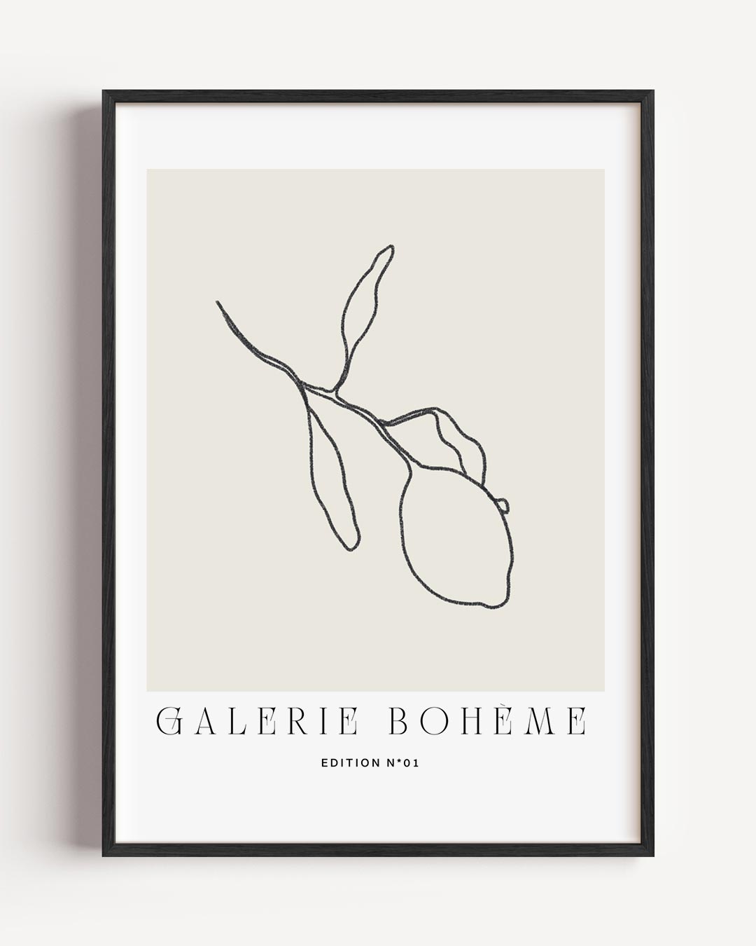 Moderne Lijntekening Citroen – boheme portret poster als wanddecoratie