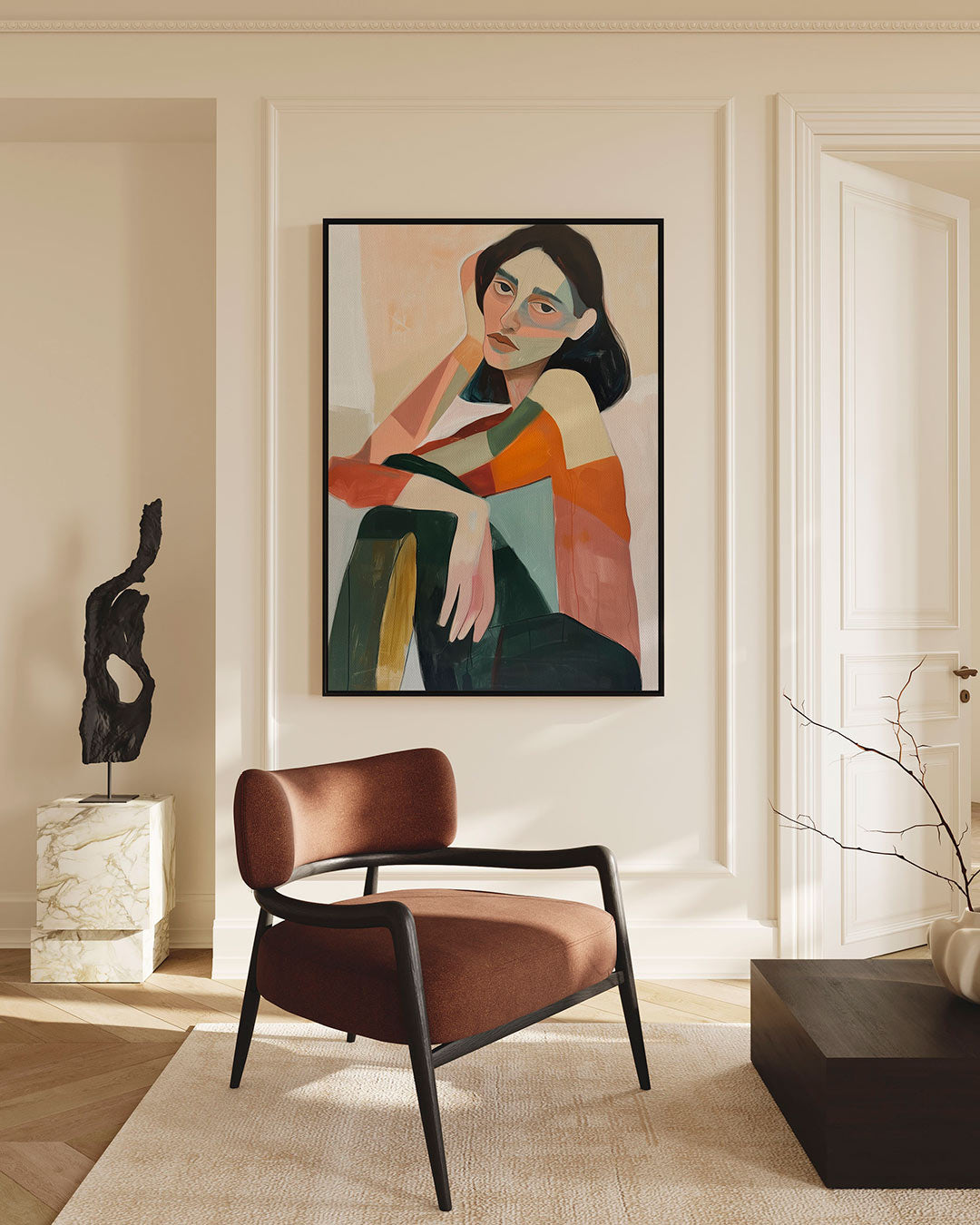 Portretstudie – staand wanddecoratie kunstwerk
