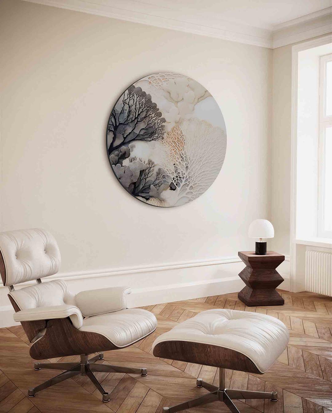 Organische vormen – kleurrijke ronde wanddecoratie van WallArtistic