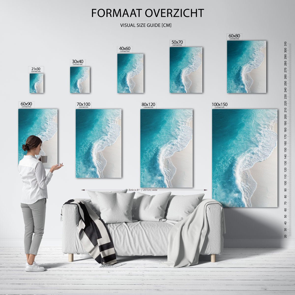 Strand en oceaan – staande muurposter met natuurthema