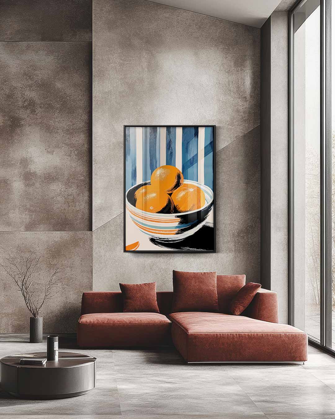 Nostalgische Stilleven met Sinaasappels – staande wandkunst voor woonkamer of interieur