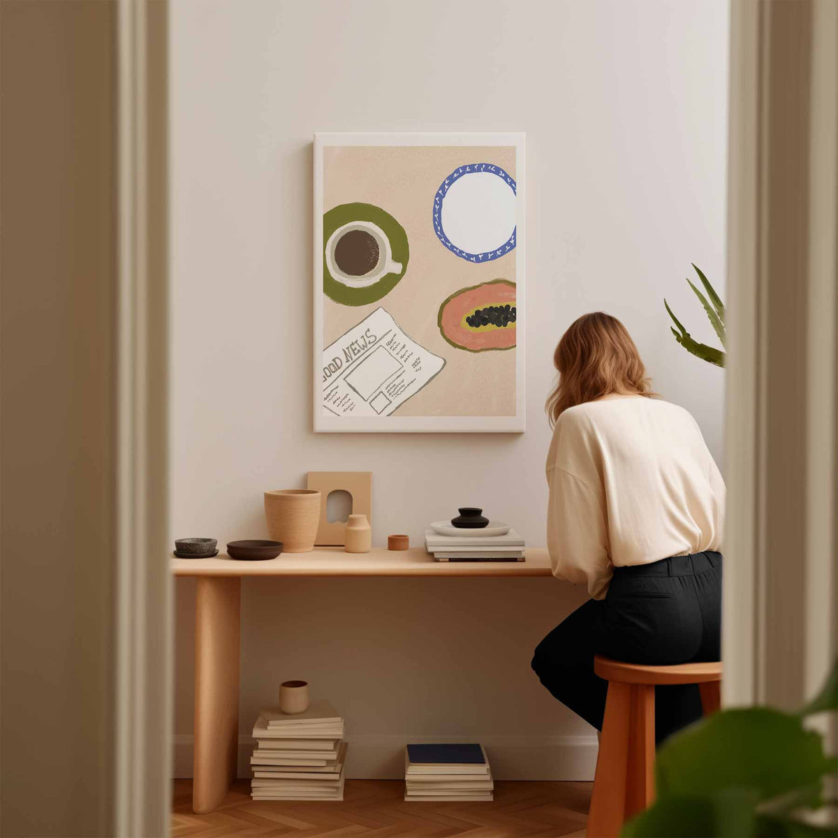 Ochtendmoment – modern portret kunstwerk van WallArtistic