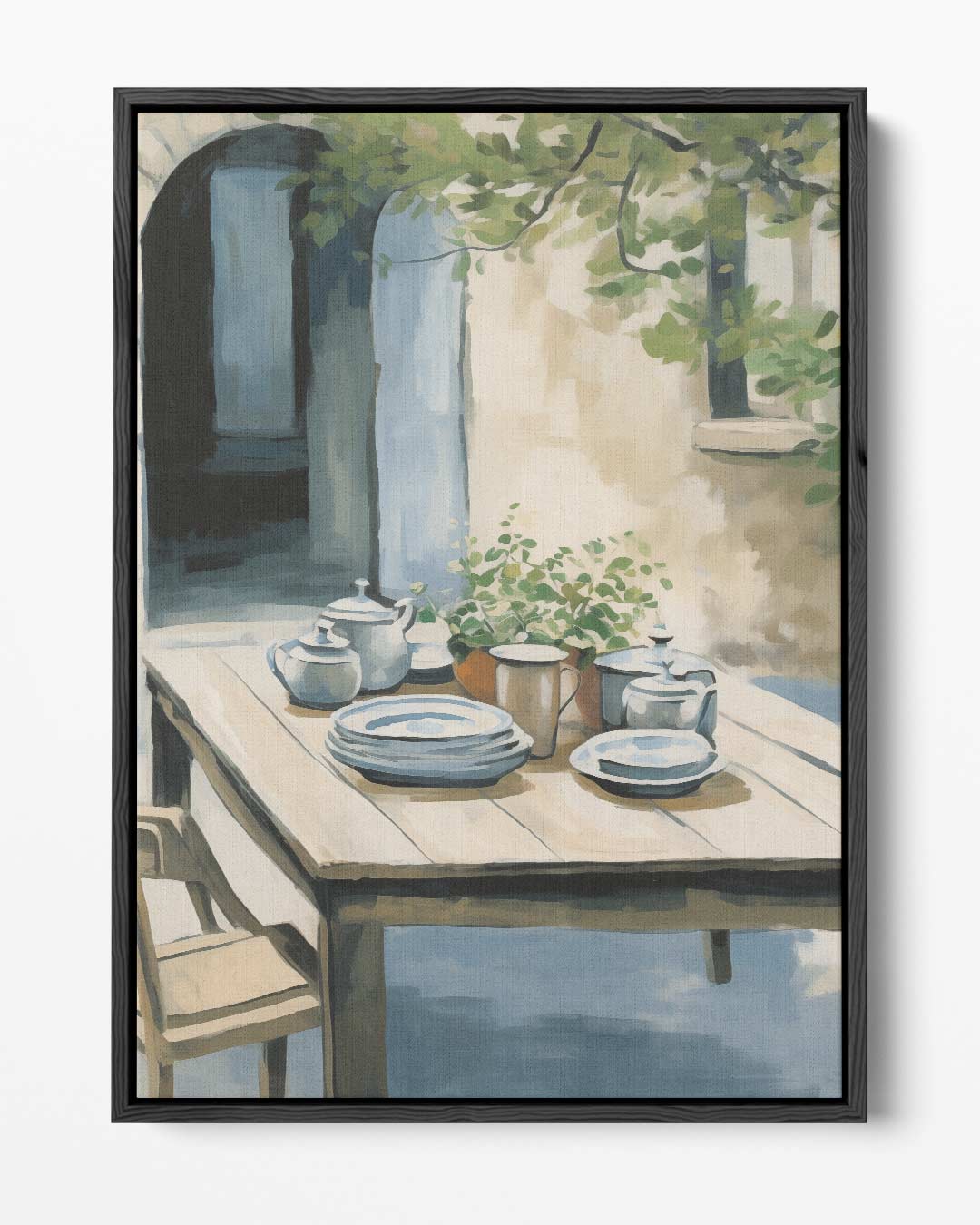 Zomers Tafereel in de Zuid-Franse Tuin – portret kunstwerk als wanddecoratie