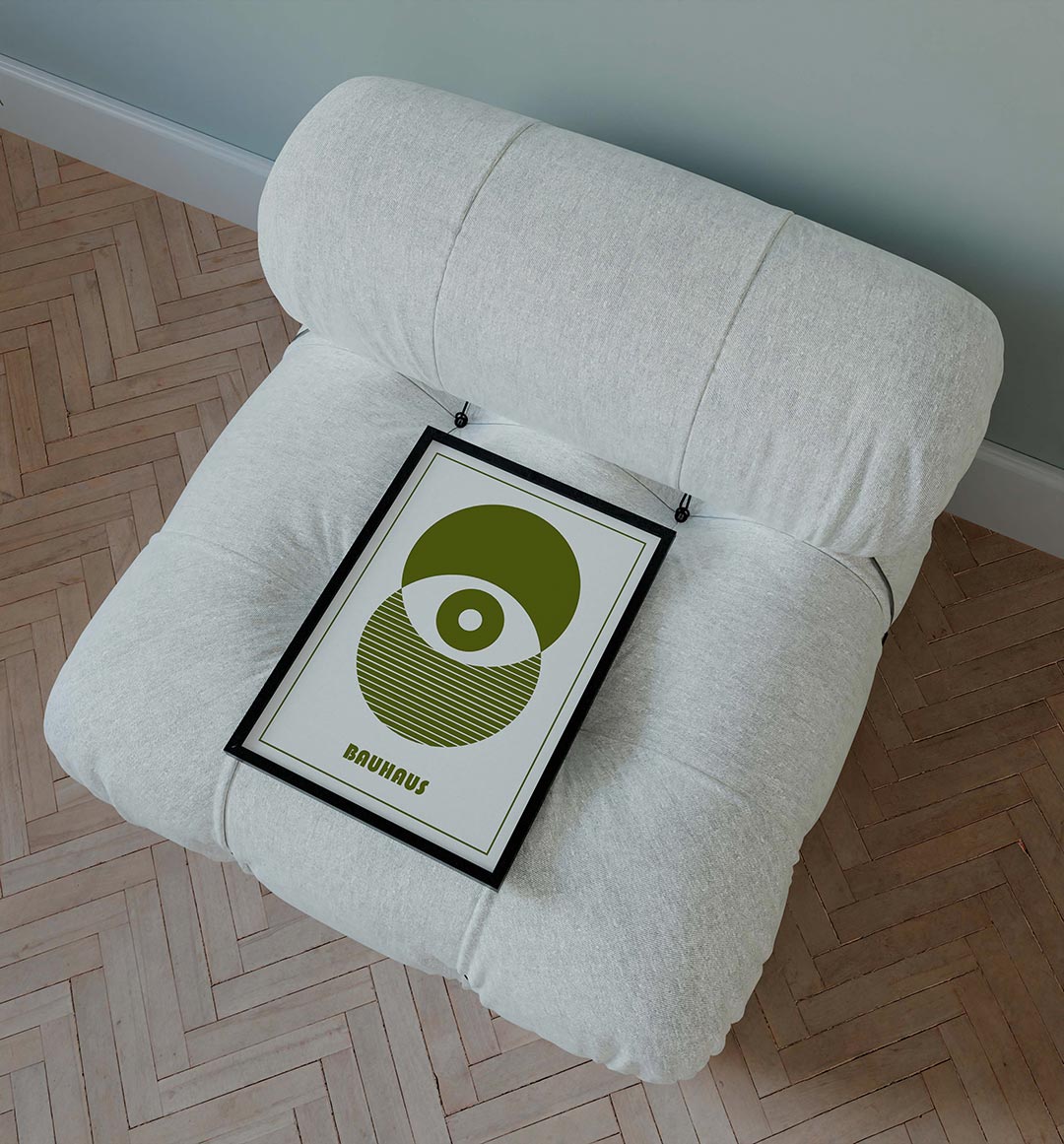 Cirkel en strepen – staande Bauhaus poster voor aan de muur