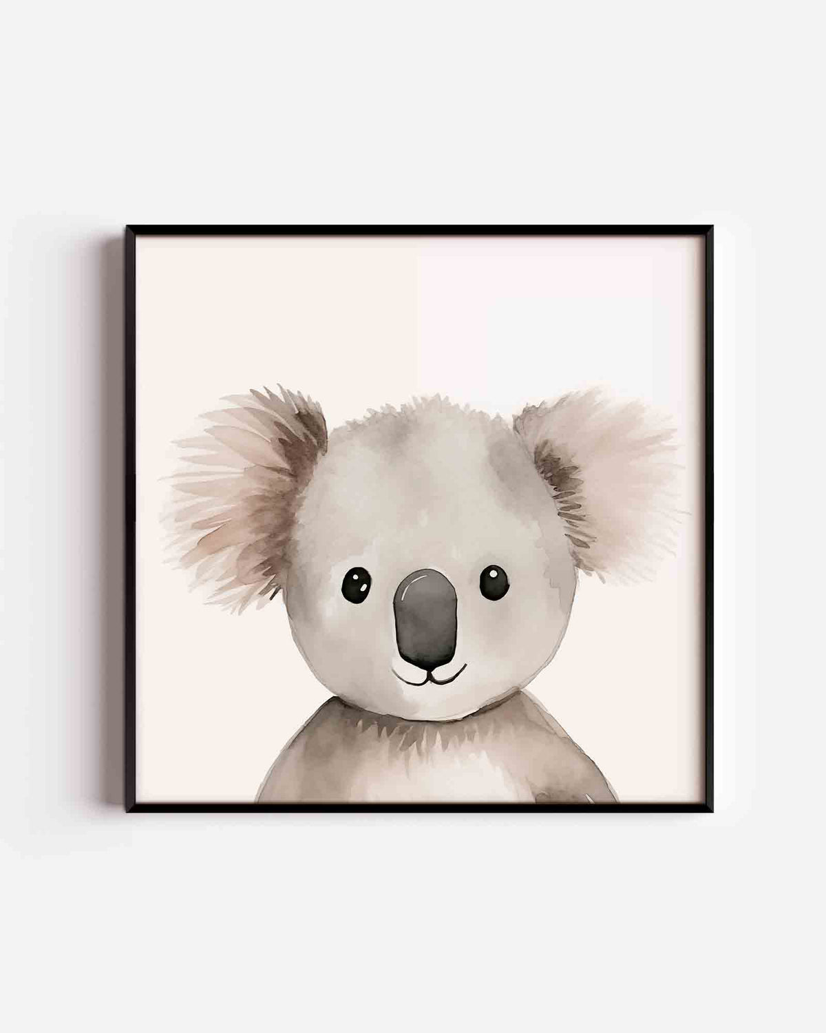 Koala portret – vierkante kinderposter als wanddecoratie