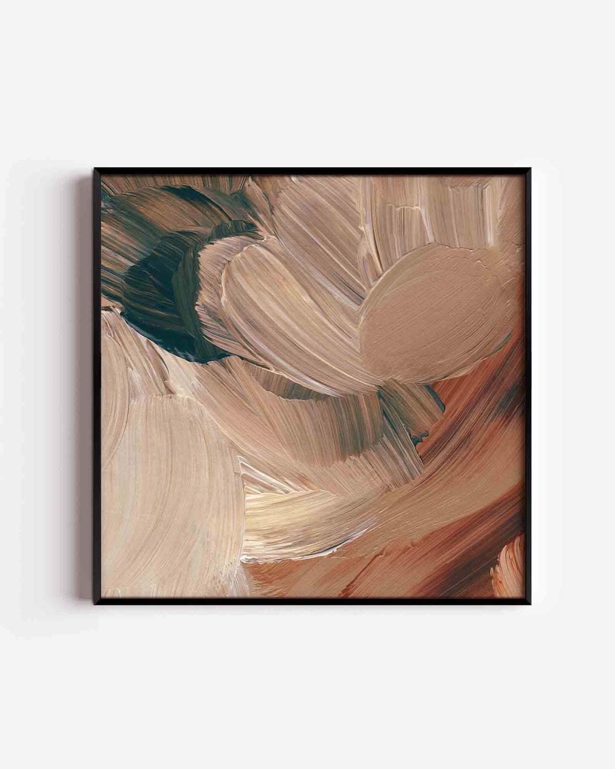 Abstracte penseelstreken – schilderkunst vierkante poster als wanddecoratie