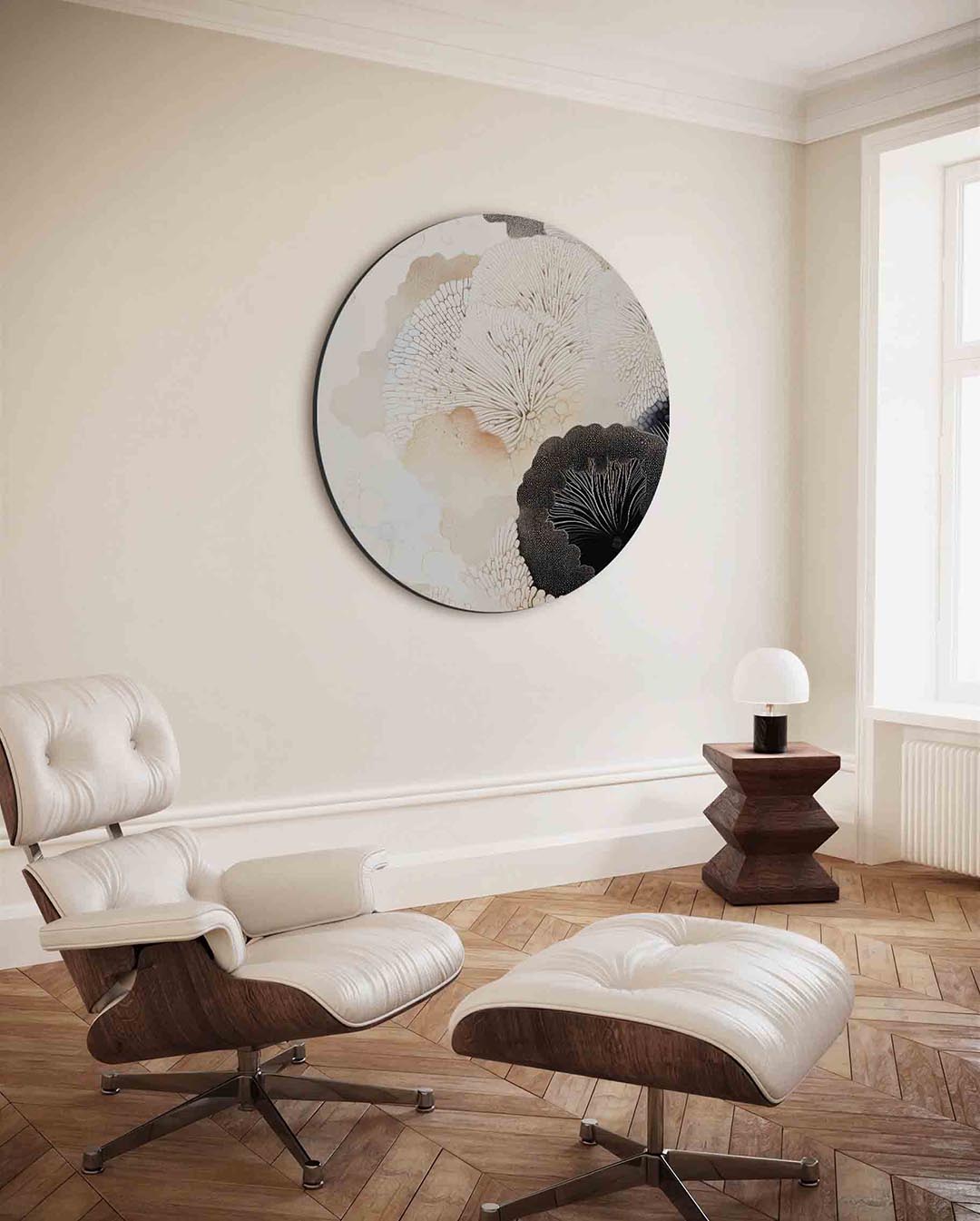 Organische vormen – kleurrijke ronde wanddecoratie van WallArtistic