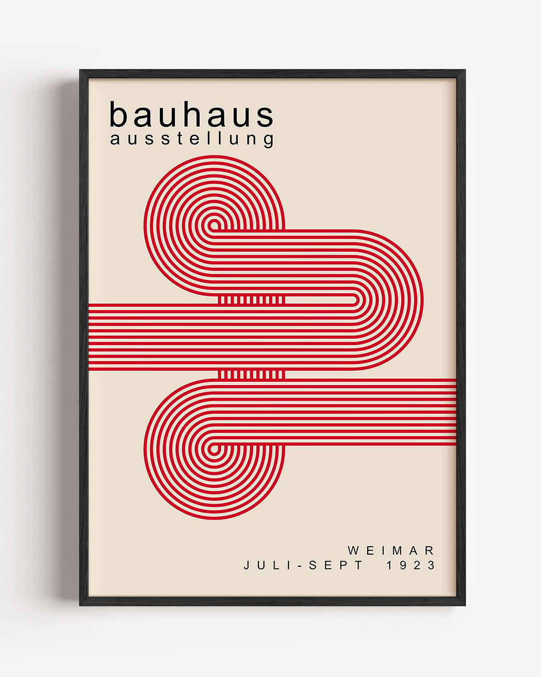 Lijnen en vormen – staande Bauhaus poster als wanddecoratie