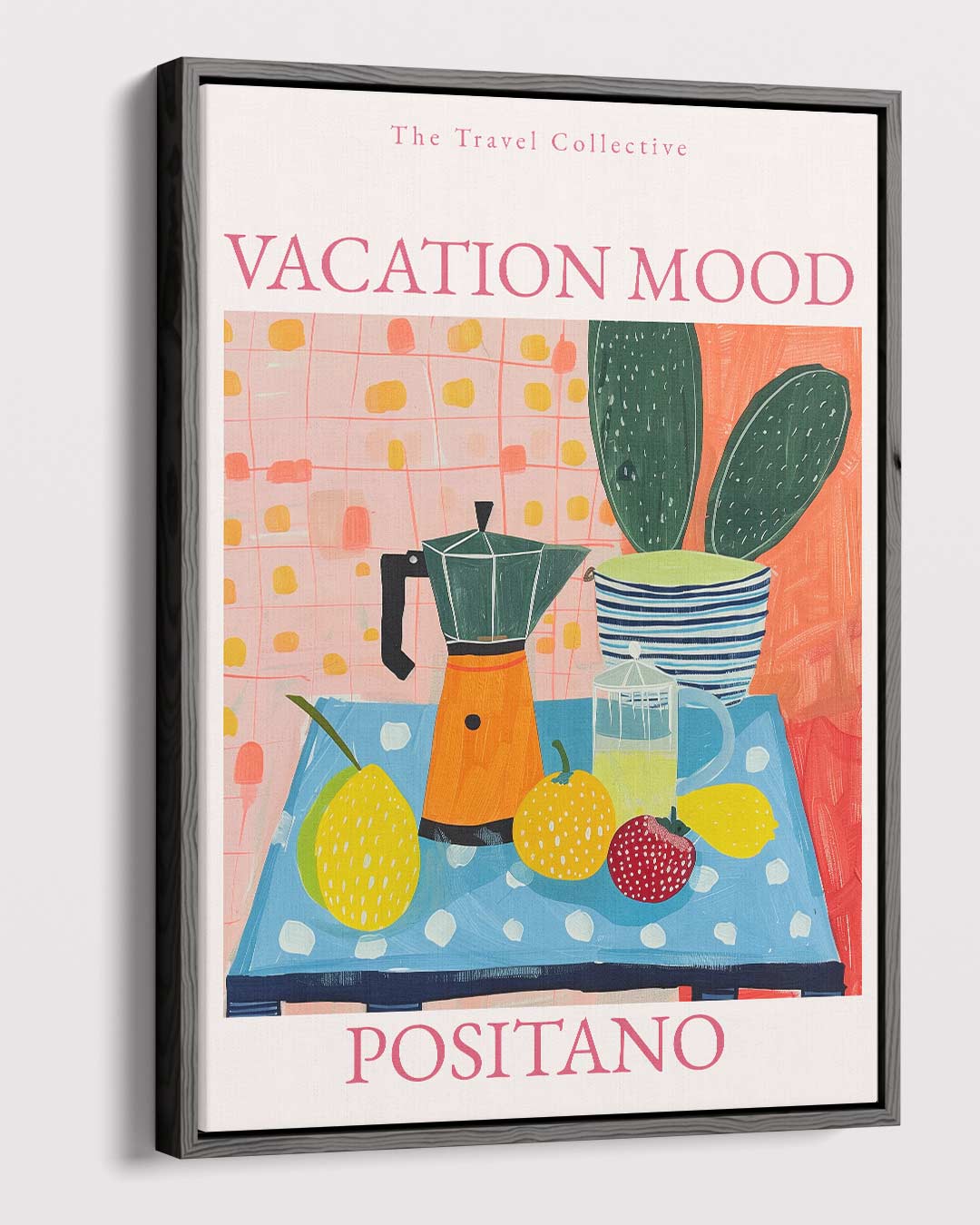 Zomerse Positano Vibes – canvas wanddecoratie in portret formaat