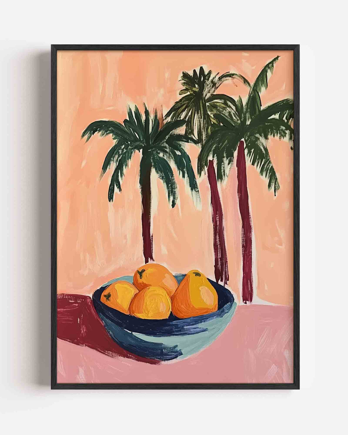 Palmbomen en fruit – jungle portret poster als wanddecoratie