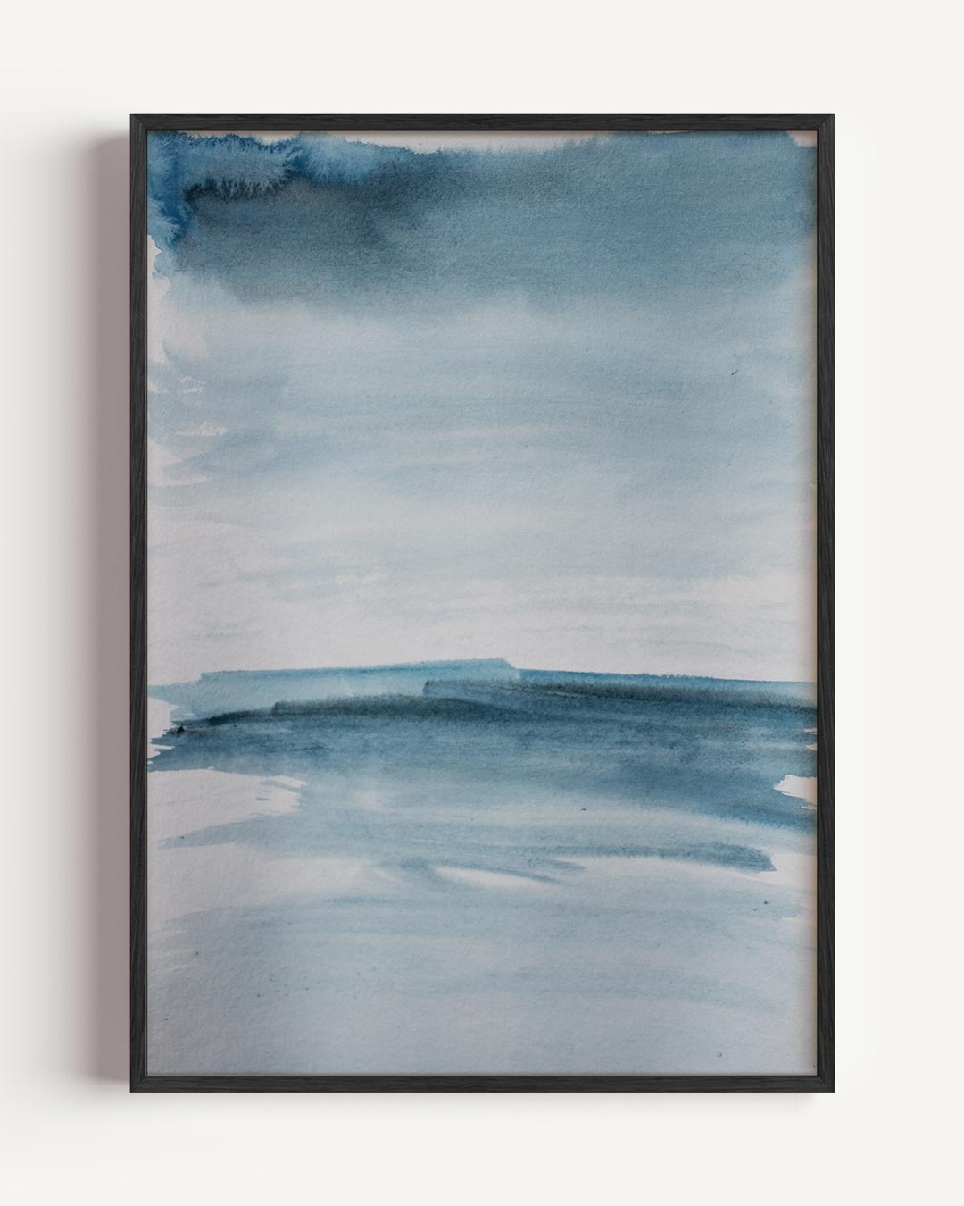 Rustgevende Blauwe Waterverf – kleurrijke abstracte portret poster als wanddecoratie
