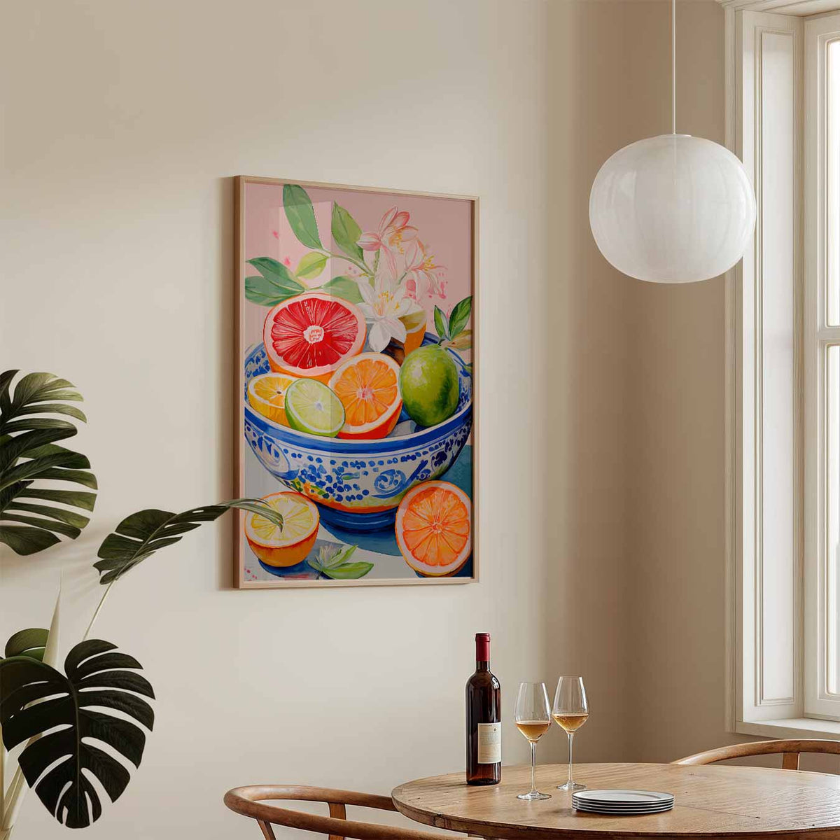 Zomerse Citrusvruchten Kunstposter – keukenposter in staand formaat